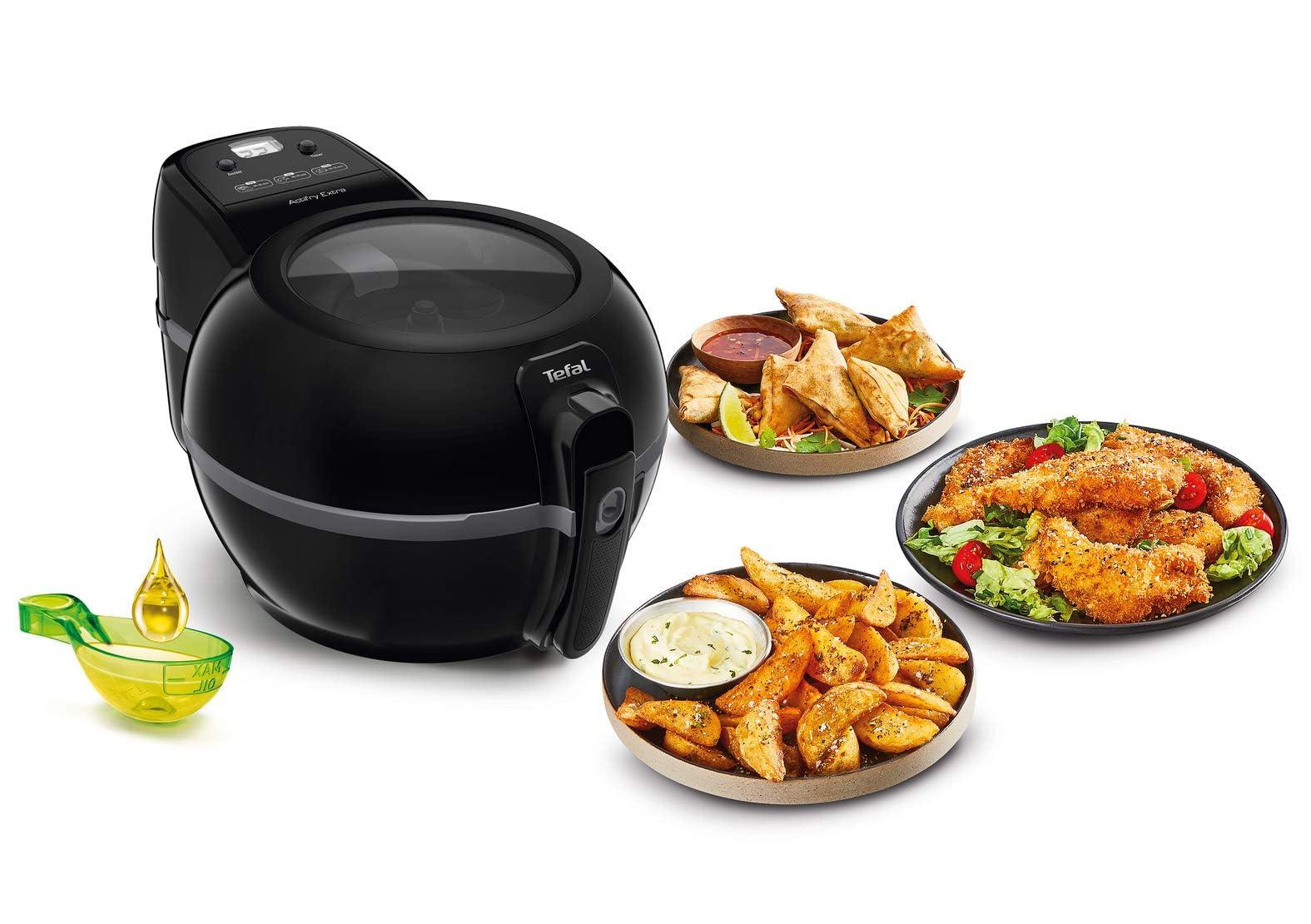 Tefal ActiFry Extra kuumaõhufritüür, AirFryer segamisvarrega, ei vaja raputamist, 1550 W, 1,2 kg, 6 inimesele, High Speed Airflow, taimer, energiasäästlik, tervislik fritüür ilma õlita, must, FZ7228