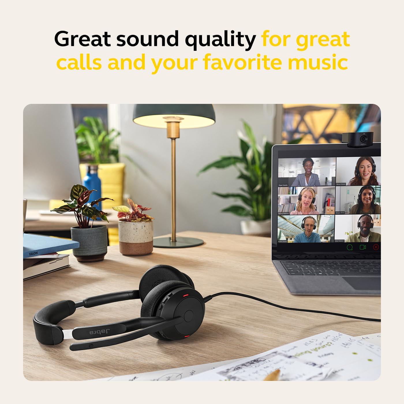 Jabra Evolve2 50 – Juhtmega stereo peakomplekt Air Comfort – Mikrofonid aktiivse mürasummutusega (ANC) – MS Teamsi sertifikaat, ühilduv ka teiste platvormidega – Must – lisavaade