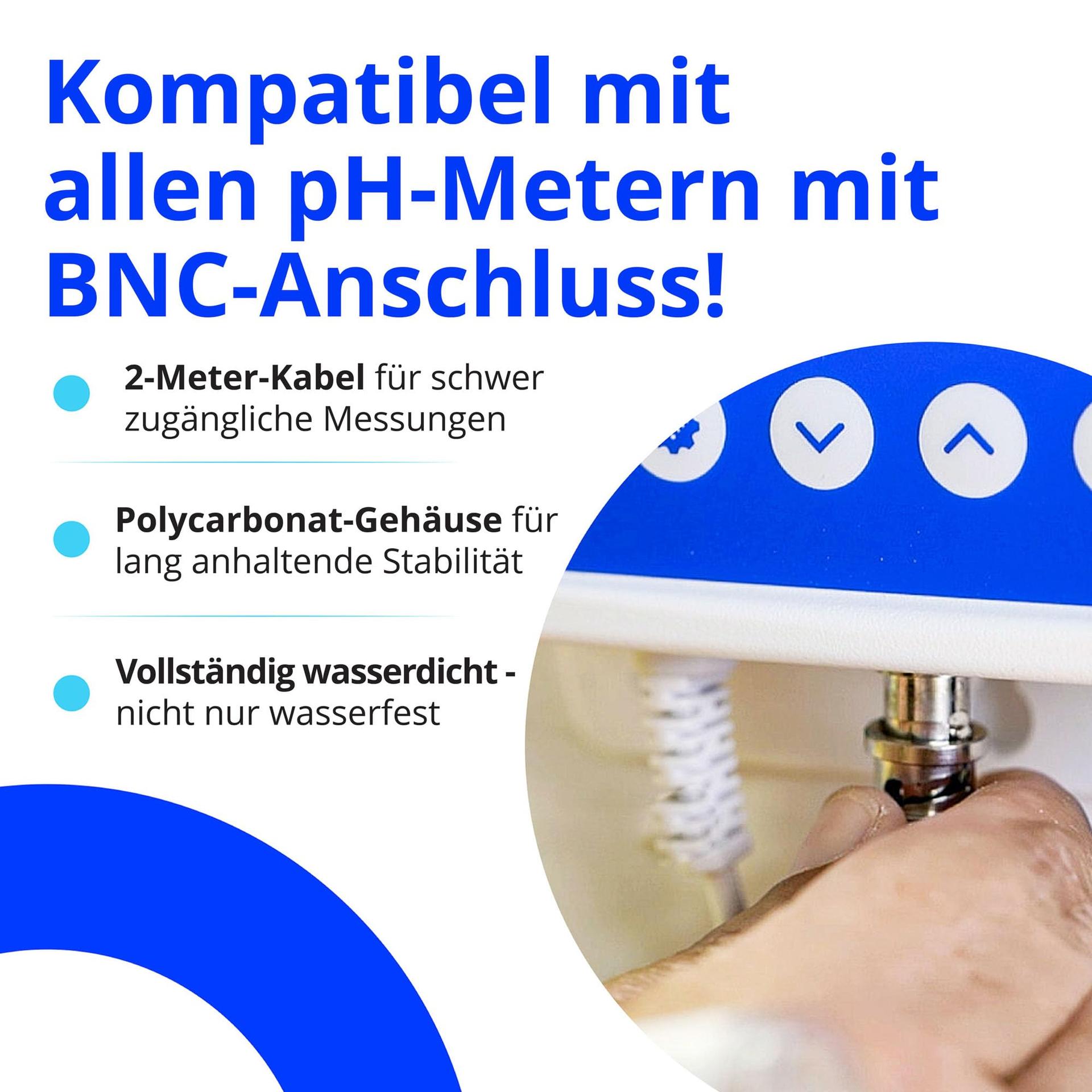 Bluelab PROBPH pH-andur vee jaoks, asenduselektrood mõõteseadmele, monitorile ja kontrollerile lihtsa kalibreerimisega, tööriist hüdroponikasüsteemidele ja toataimedele – lisavaade
