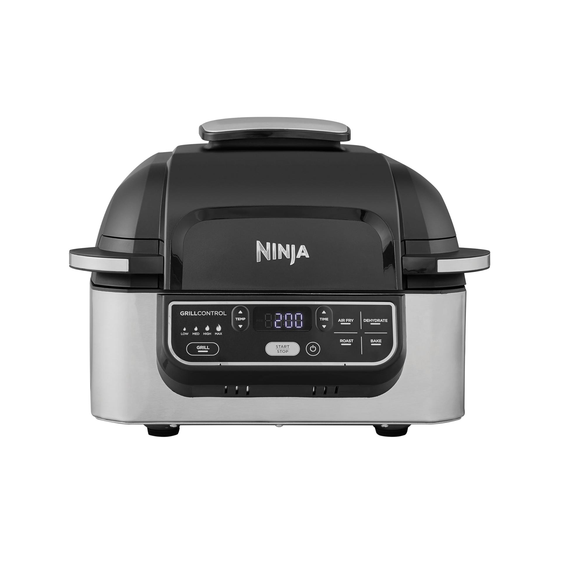 Ninja Foodi Grill & Airfryer, 5,7L kuumaõhufritüür, Air Fryer, nõudepesumasinas pestavad osad, 5-in-1, Must/Hõbedane AG301EU