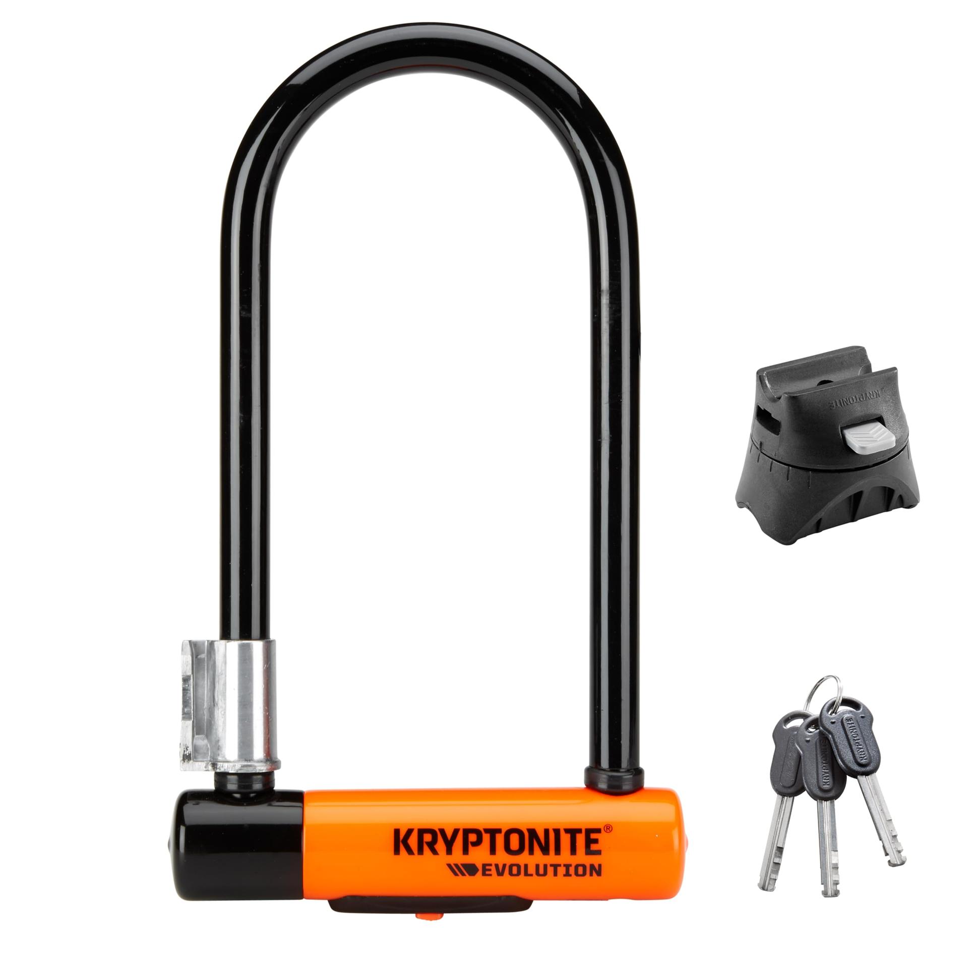Kryptonite Evolution Standard U-lukk – Turvataset 8/10, kõrgetasemeline rattalukk, vargusevastane kaitse, kaasas kinnitusklamber ja 3 võtit – 10,2 cm x 22,9 cm