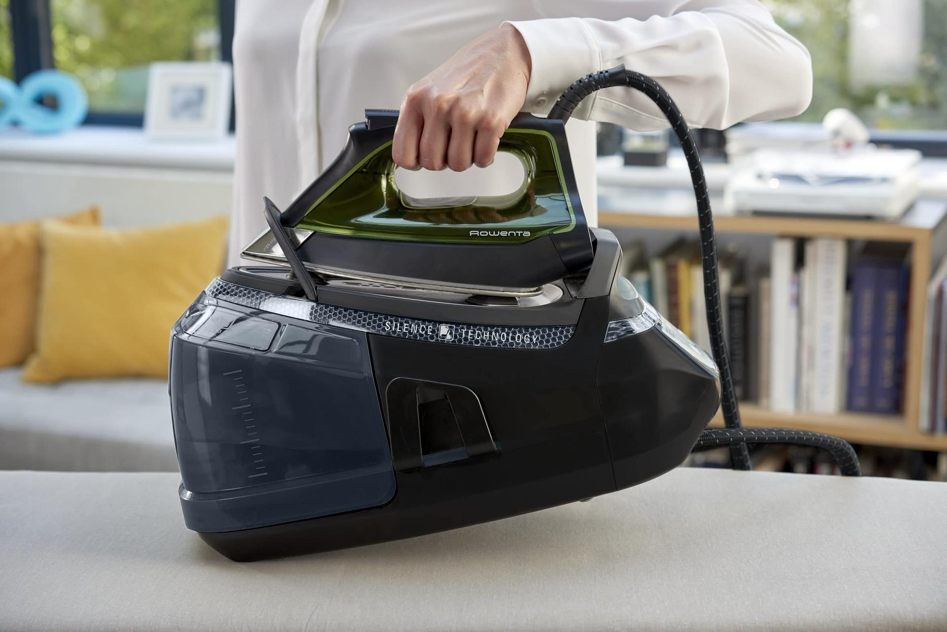Rowenta DG9248F0 Silence Steam Pro aurutriikimissüsteem, 2800 W, 1.3 liitrit, Must/Roheline – kasutusnäide