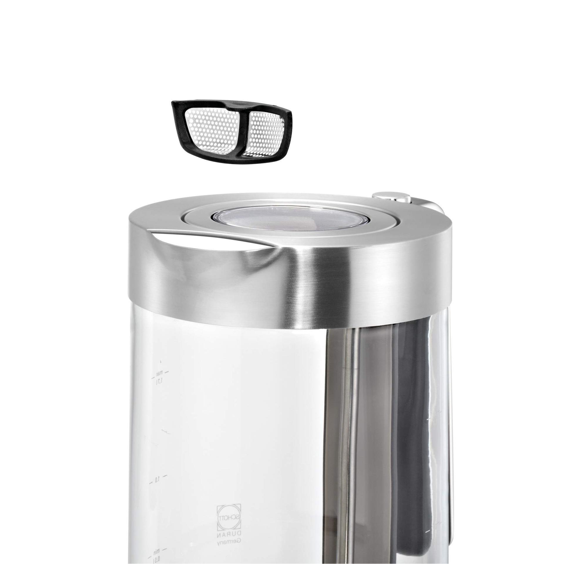 WMF Lono klaasist veekeetja 1,7 l, lubjafiltriga juhtmevaba klaasveekeetja, 3000 W, roostevaba teras, matt – pilt 6