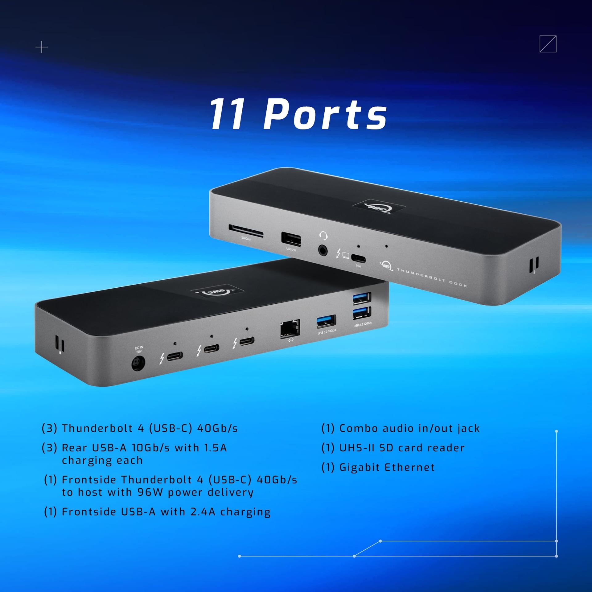 OWC Thunderbolt 4 Dock dokkimisjaam, hall/must, USB, SD OWCTB4DOCK – pilt 7