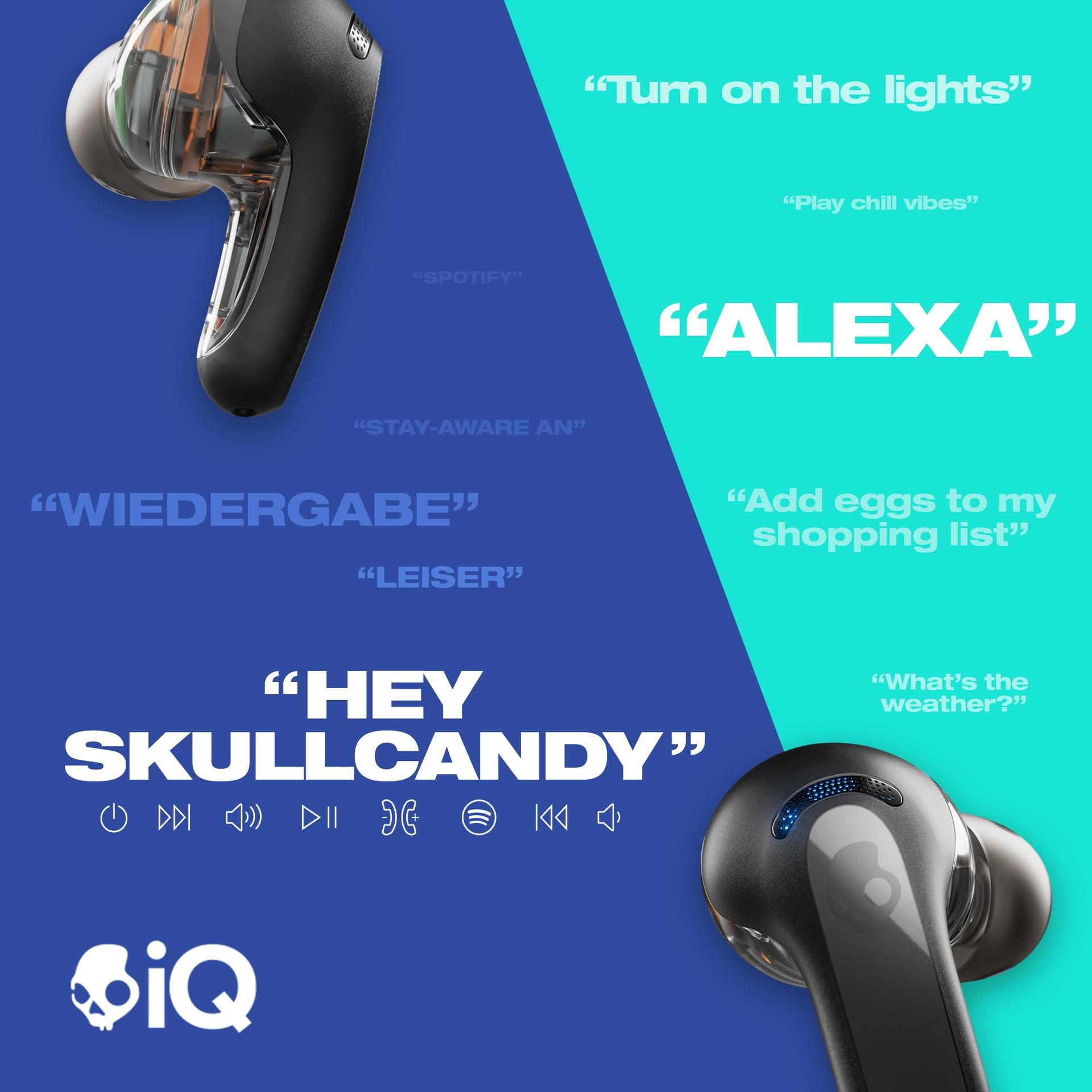 Skullcandy Rail ANC juhtmevabad mürasummutavad kõrvaklapid, 27 h aku, mikrofon, ühilduvus iPhone, Android ja Bluetooth-seadmetega – Must – kasutusnäide