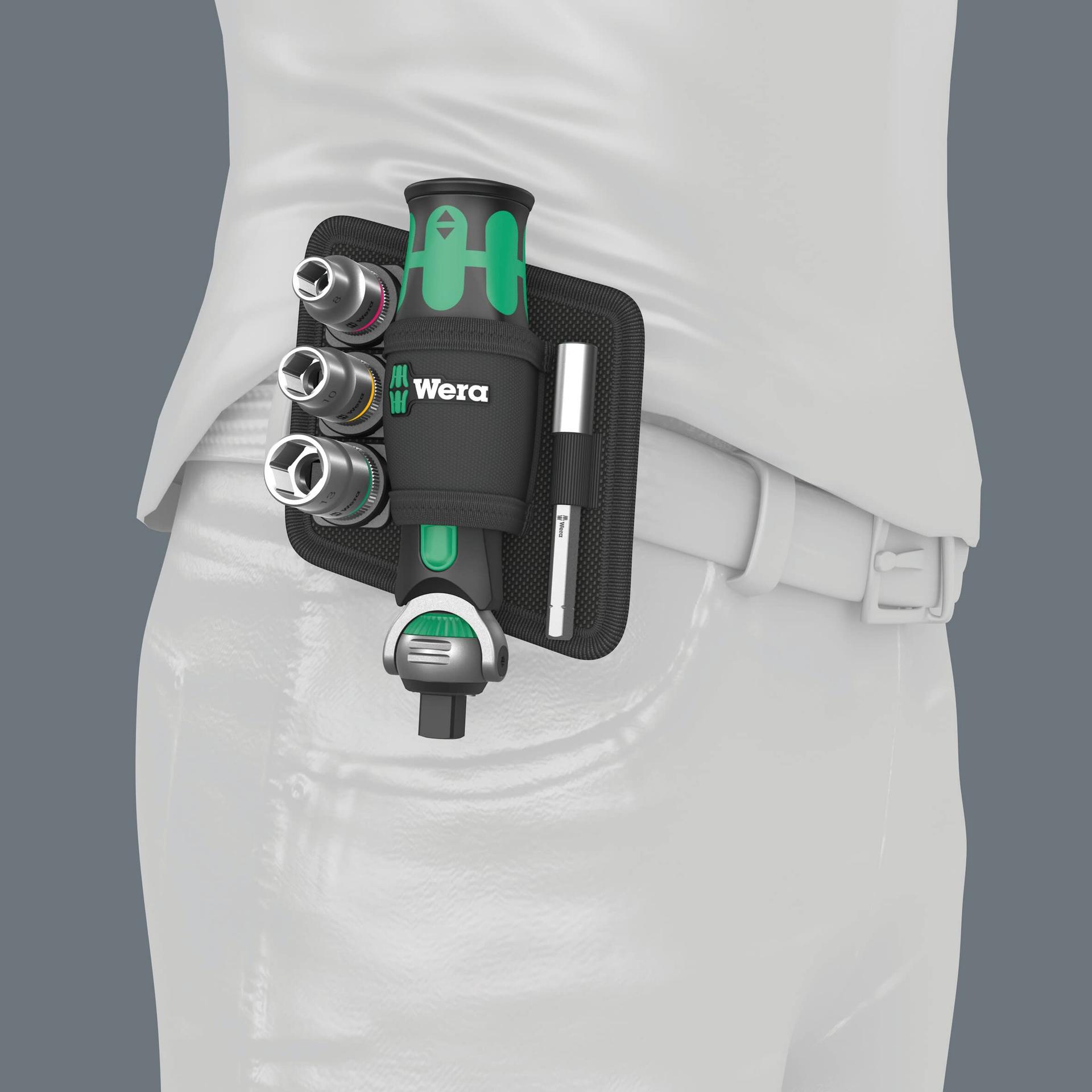 Wera 05004281001 8009 Zyklop Pocket Set 2, narrede komplekt, 17-osaline, must-roheline – pilt 7