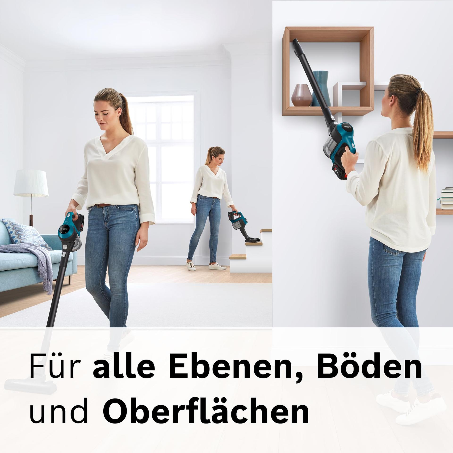 Bosch juhtmevaba tolmuimeja Unlimited Serie 6 BKS6111P, käsitolmuimeja, tolmukotita, kerge, hügieenifilter, kõrge imemisvõimsus, pikk tööaeg, piluotsik, kõikidele põrandatüüpidele, sinine – pilt 6