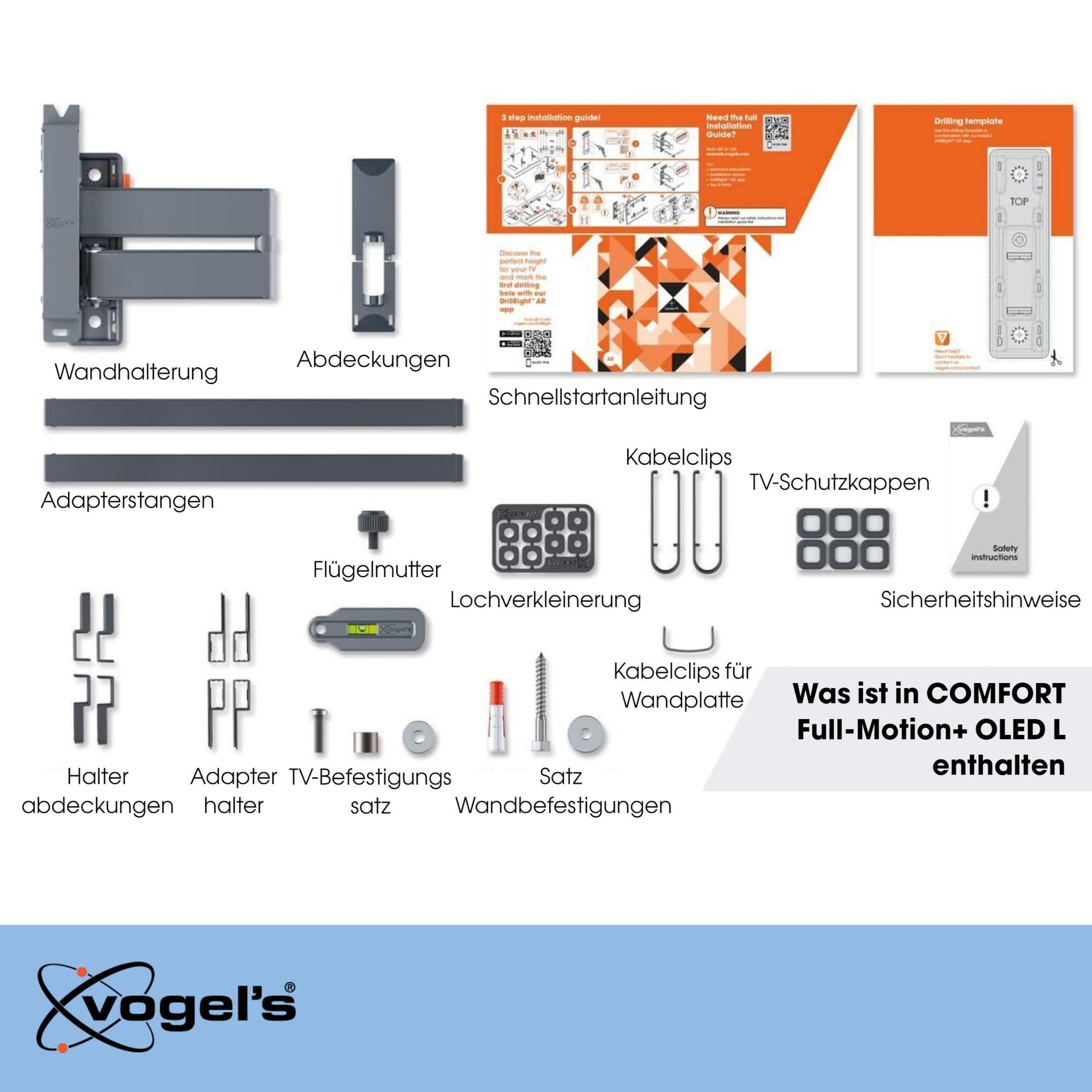 Vogel’s Comfort TVM 3665 OLED TV seinakinnitus, 40-77 tolli, 180° pööratav, VESA 600×400, kuni 35 kg – pilt 7