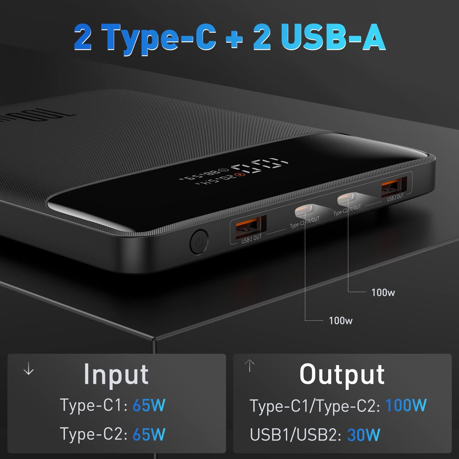 Baseus 20000mAh 100W Sülearvuti Powerbank – Kiirlaadimine USB-C, MacBook, iPhone, Samsung, Dell, iPad, HP, Switch, ROG Ally – pakend ja tarvikud