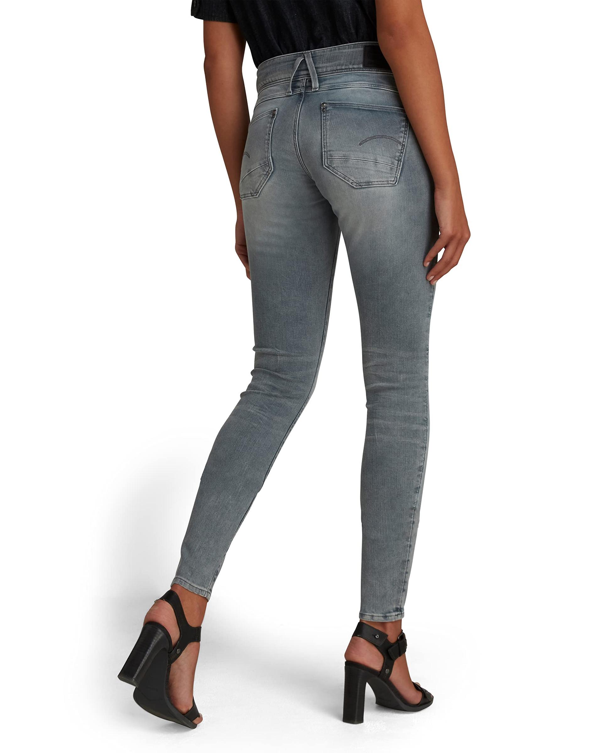 G-STAR Naiste Lynn Mid Skinny Teksad, Hall (Faded Industrial Grey D06746-9882-B336), 29W / 30L – kasutusnäide