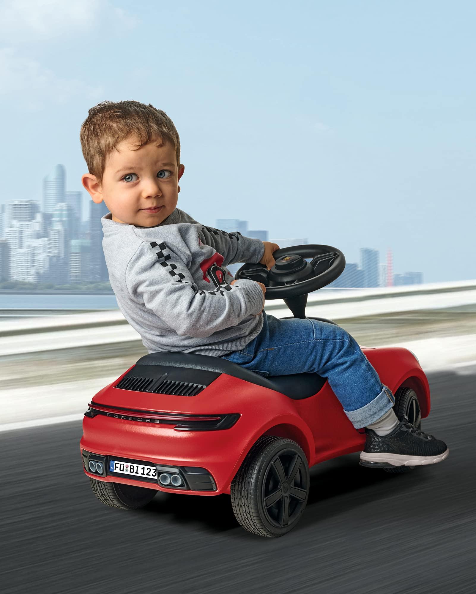 BIG – Baby Porsche 911 – Kujundatud Porsche Design Studios poolt, laiade vaiksete rehvide ja hea haarduvusega rooliga, lükatav auto, lastele alates 18. elukuust, punane – pilt 8