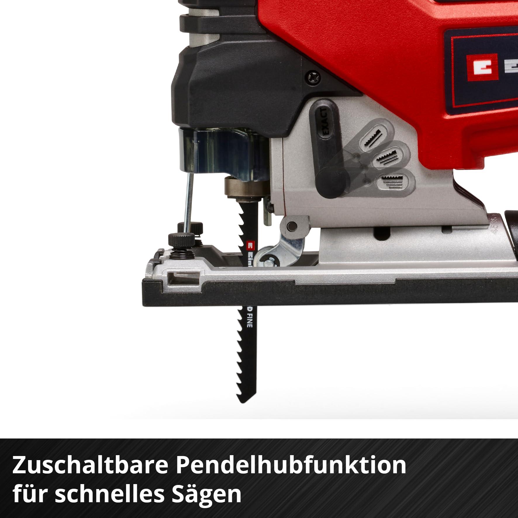 Einhell Professional akuga tikksaag TP-JS 18/135 Li BL Power X-Change (18 V, 135 mm lõikesügavus puidus, 26 mm lõikehoog, harjavaba, sisaldab saelehte, ilma akuta ja laadijata) – pilt 7