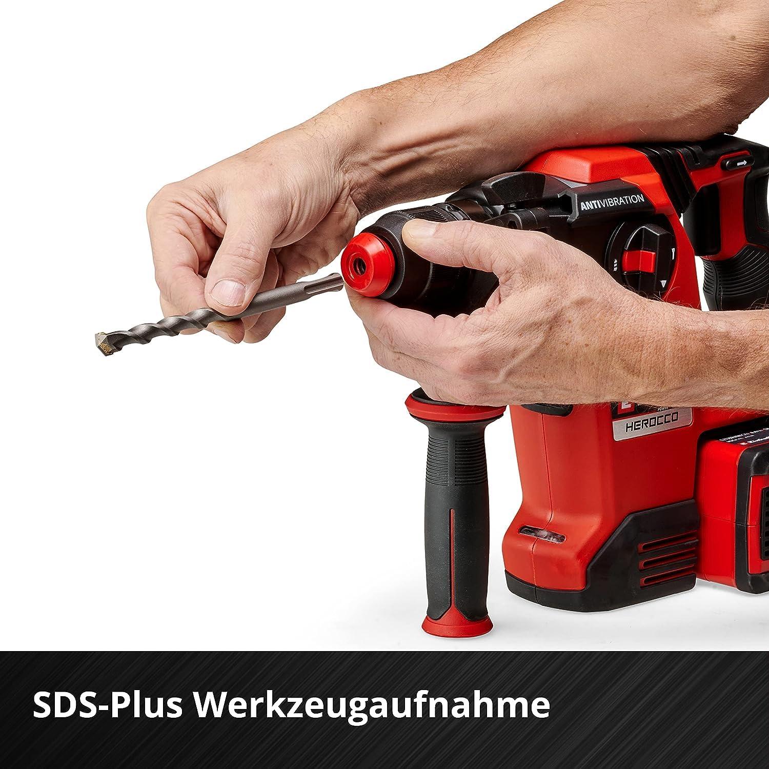 Einhell akutoitega puurvasar Herocco 36/28 Power X-Change (Twin-Pack, puurimiseks/vasarpuurimiseks/meiseldamiseks fikseerimisega ja ilma, 3.2 J, harjadeta, SDS+, koos E-Boxiga, ilma aku ja laadijata) – pilt 7