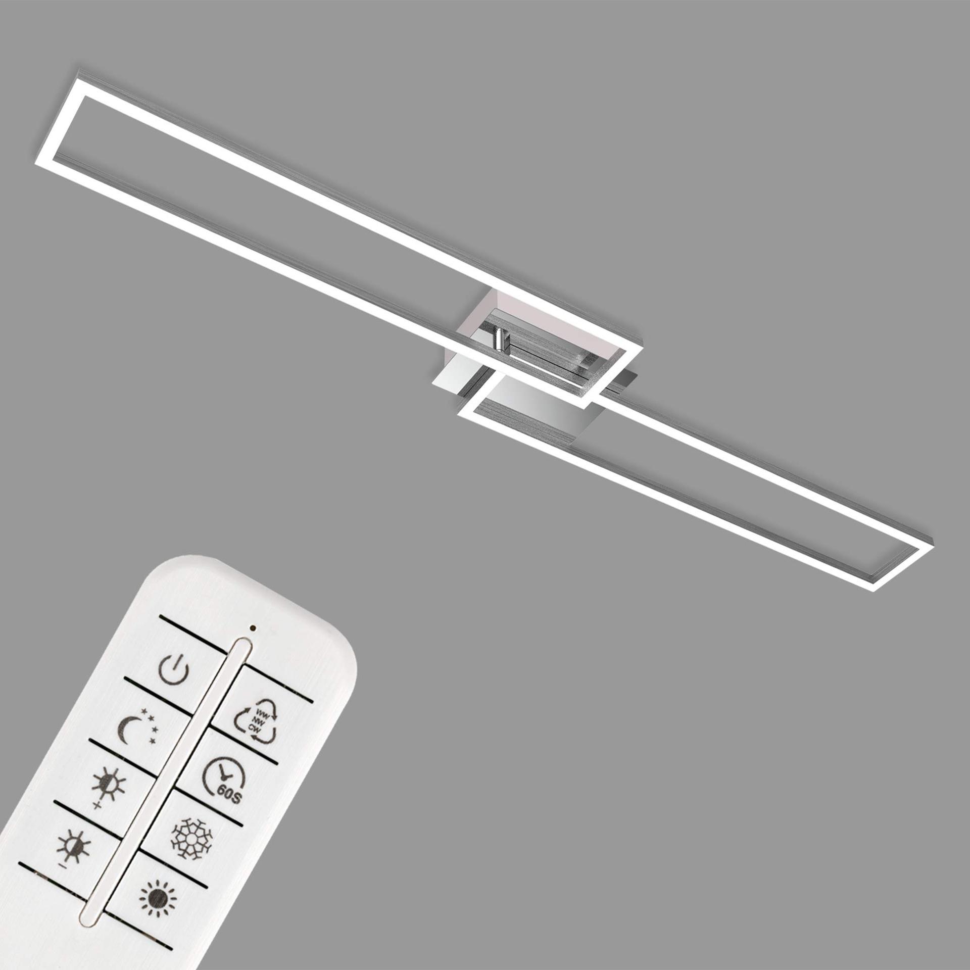 BRILONER – LED laelamp kaugjuhtimispuldiga, dimmerdatav, reguleeritav soojast valgest neutraalse valgeni, LED lamp, laevalgusti, elutoalamp, magamistoalamp, köögilamp, 110×24,8×7,8 cm, kroom-alumiinium