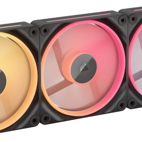 CORSAIR iCUE LINK LX120-R RGB 120mm PWM-tagurpidi ventilaator – Kolmekordne ventilaatorikomplekt – Vaikne