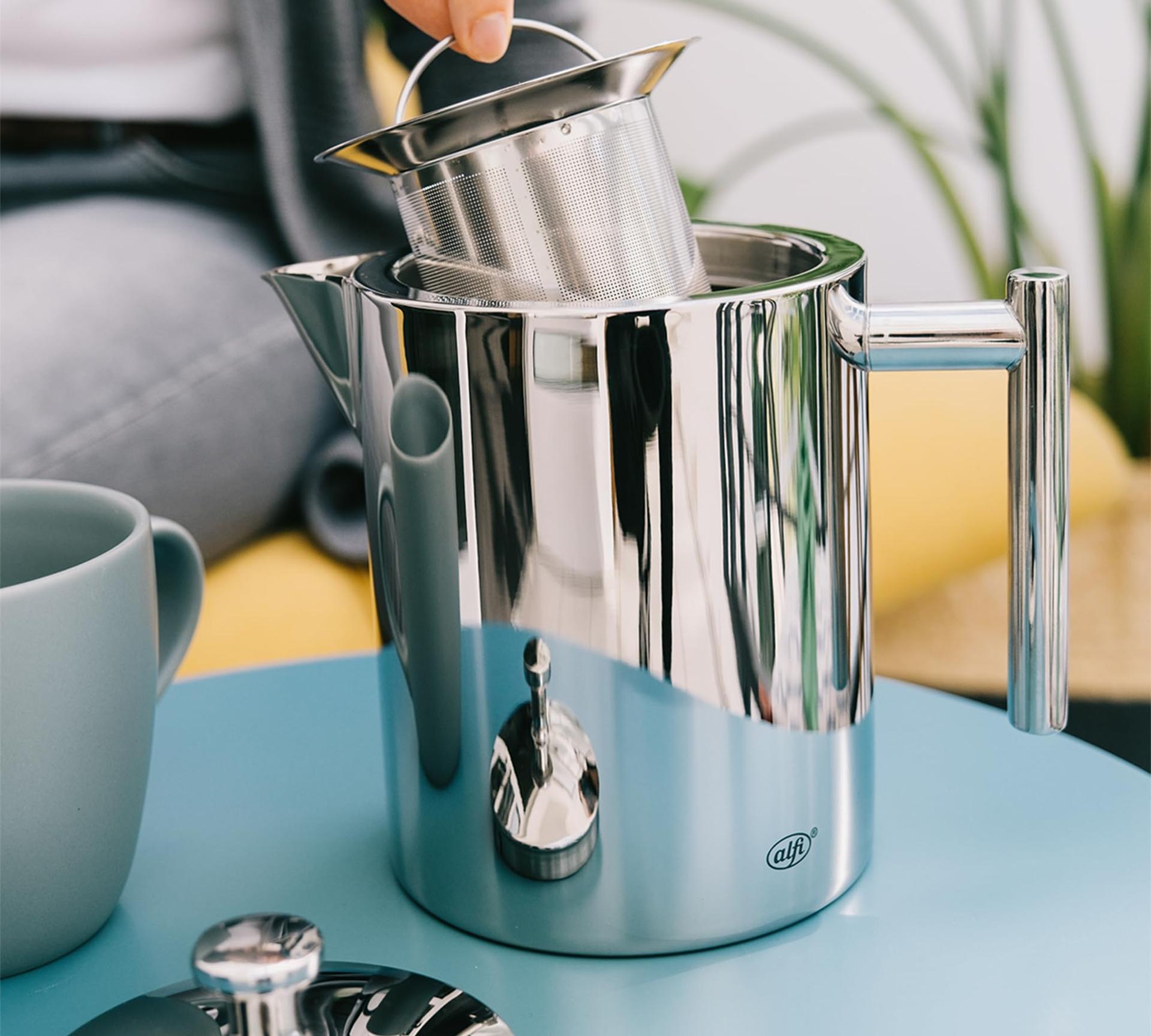 alfi TEA POT 1,40l, roostevabast terasest isoleerkann teesõela ja teepüüdjaga, vastupidav termokann, ideaalne lahtise tee jaoks, nõudepesumasinas pestav, BPA-vaba – detailne vaade