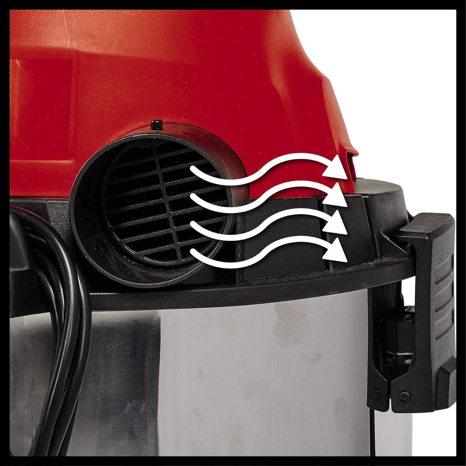 Einhell märg- ja kuivtolmuimeja TC-VC 1930 S (1 500 W, roostevabast terasest 30 l mahuti, puhumisfunktsioon, plastist imuvoolik, kombiotsik, praootsik ja mitmesugused filtrid) – kasutusnäide