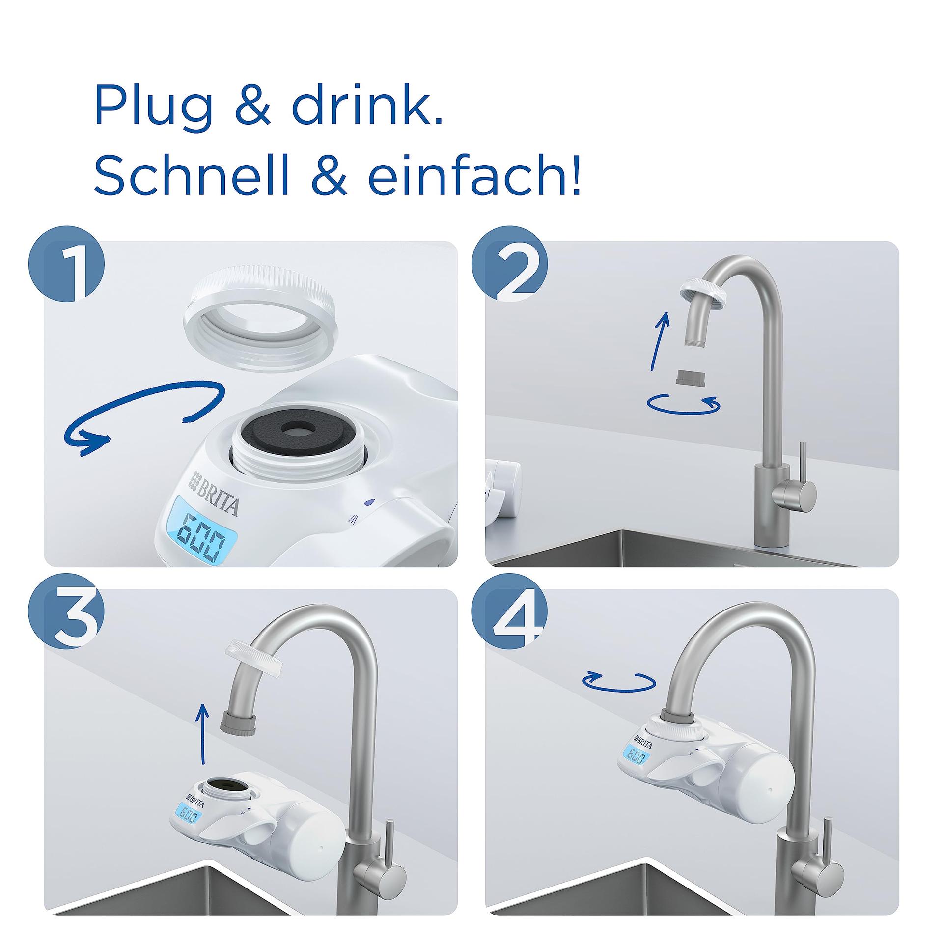 BRITA kraaniveefilter ON TAP Pro V-MF koos 1 filtrikassetiga (600l) – eemaldab 99,99% baktereid, kloori, mikroplasti ja raskmetalle / digitaalne LCD-ekraan näitab järelejäänud mahtu – pilt 7