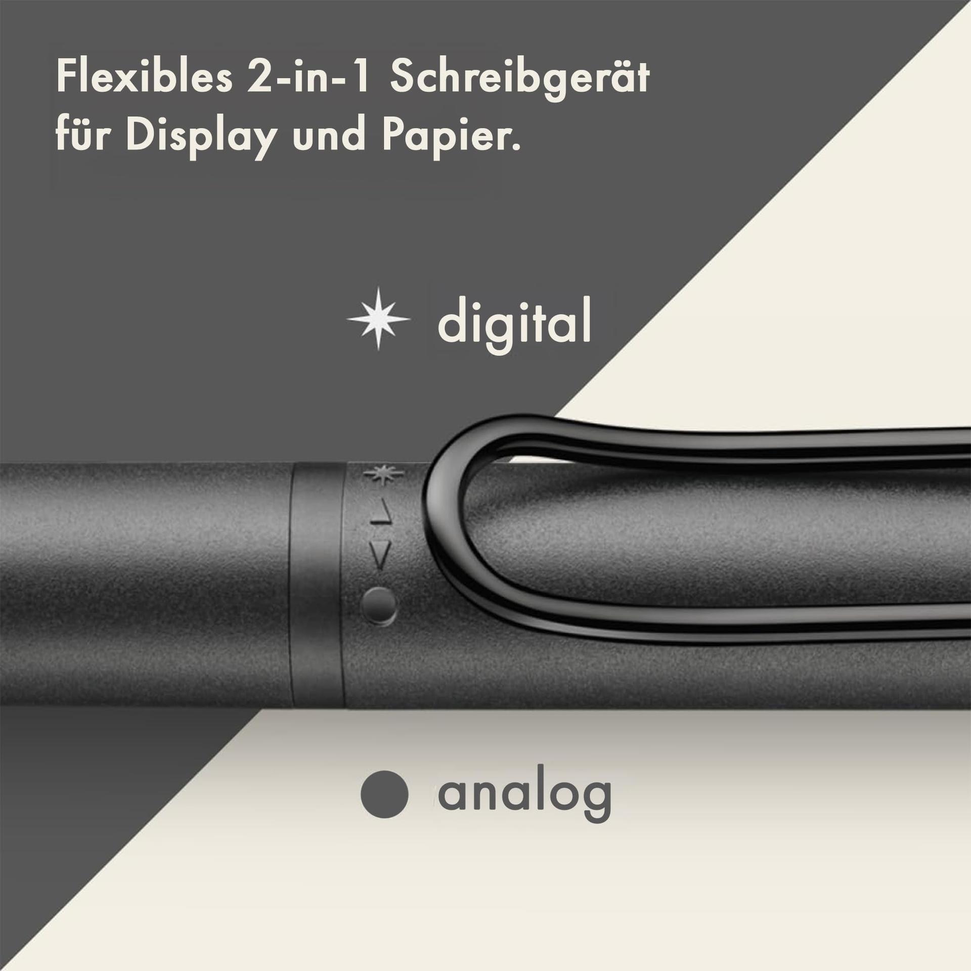 LAMY Safari Twin Pen EMR All Black (PC/EL Ots) – 2-ühes puutepliiats ja pastapliiats – ergonoomiline haare – kirjutamine ja joonistamine digitaalsel ja paberil – lisavaade