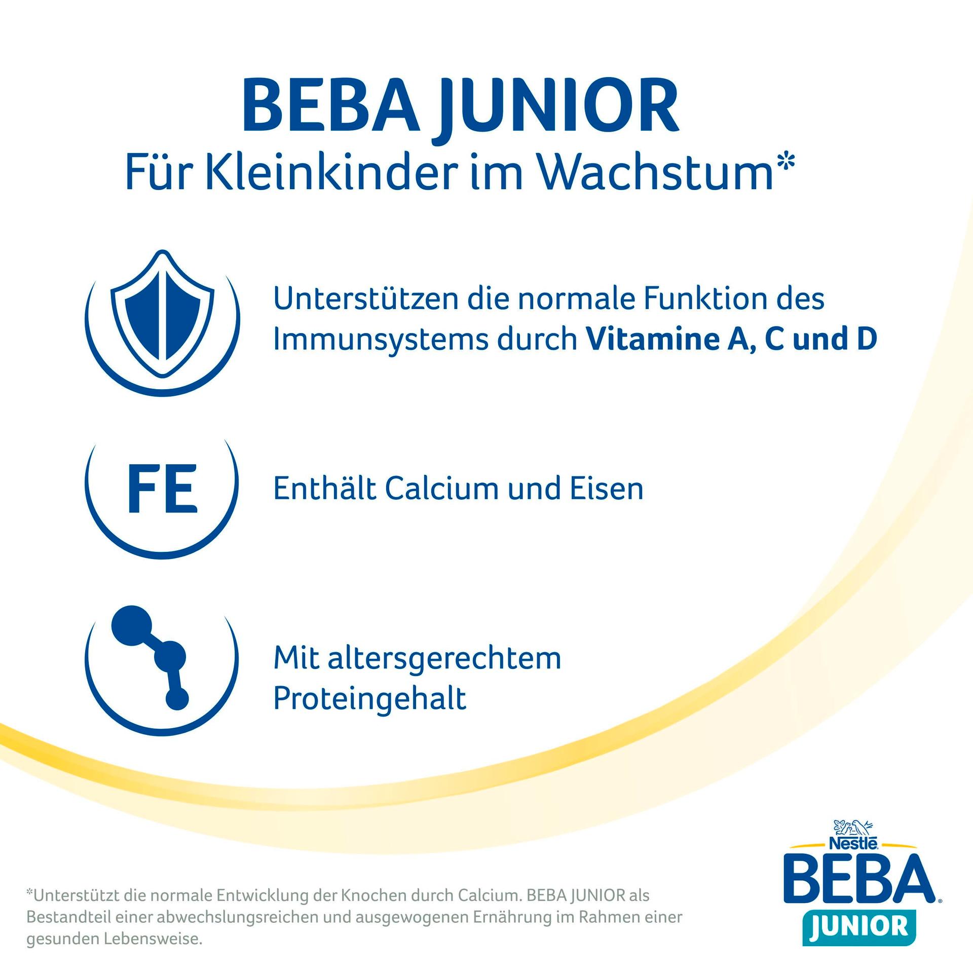 BEBA Junior 2+ piimajook alates 2. eluaastast, beebitoit HMO 2′-FL-ga, ainult laktoos, ilma palmiõlita, 6-pakk (6 x 800g) – pilt 6