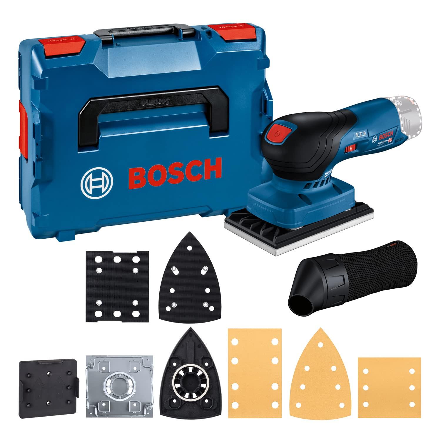 Bosch Professional 12V süsteemi akuga vibratsioonilihvmasin GSS 12V-13 (ühilduv Bosch Click & Clean süsteemiga, sisaldab 3x lihvplaati, 3x lihvpaberit, tolmukotti, augutööriista, L-BOXX)