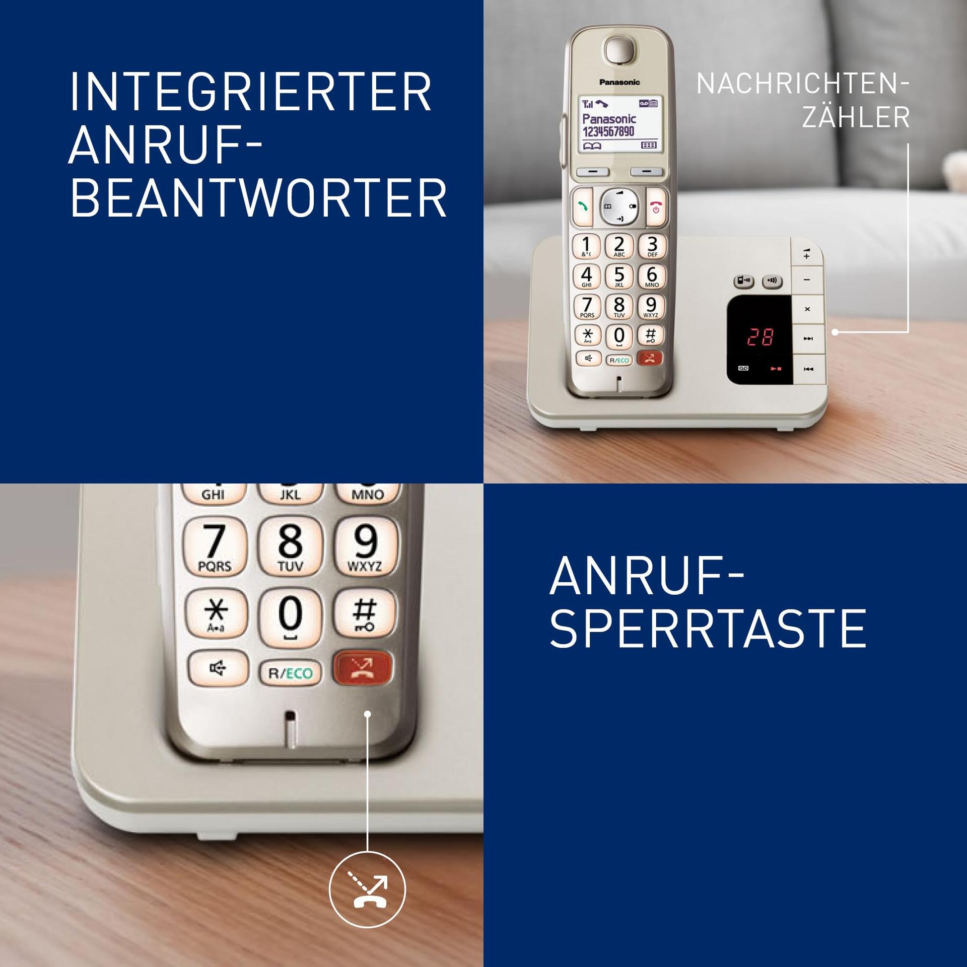 Panasonic KX-TGE262GN juhtmevaba telefon koos kõneleja ja vastajaga (kuni 1 000 telefoninumbri blokeerimine, suur kontrastne kirjasuurus, eriti vali kuuldi, täisdublex valjuhääldi) – kasutusnäide