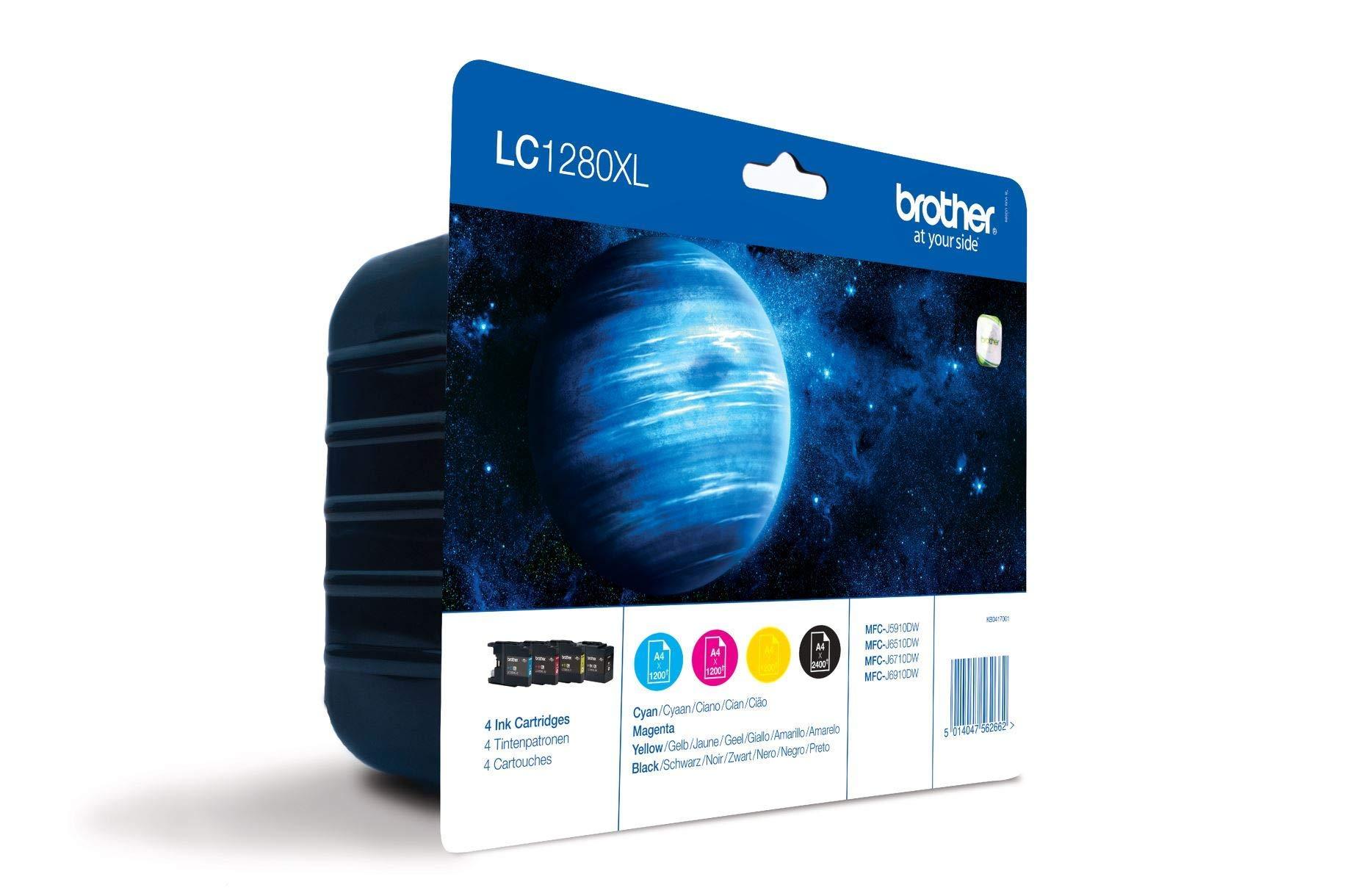 Brother LC1280XL Originaalsed XL-tintide kassetid LC-1280XL (must, tsüaan, magenta, kollane) Value-Packis (Brother MFC-J5910DW, MFC-J6510DW, MFC-J6710DW, MFC-J6910DW jaoks) – detailne vaade