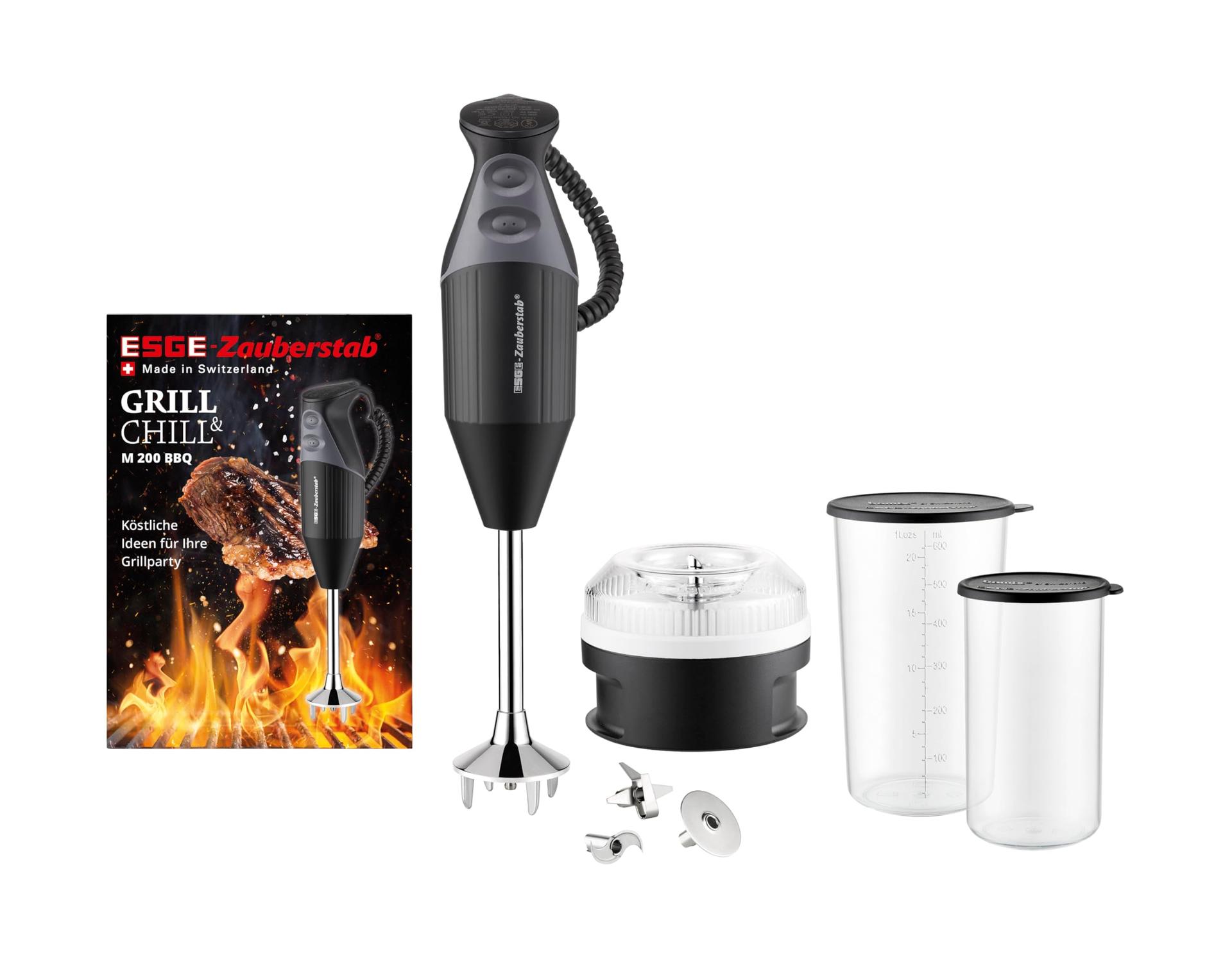 ESGE Zauberstab M 200 BBQ 98215 saumikser must, käsimikser, professionaalne, kuni 17 000 p/min, 200 W, ergonoomiline käepide, kaksiklüliti, kinnituskeskkond, AC-mootor