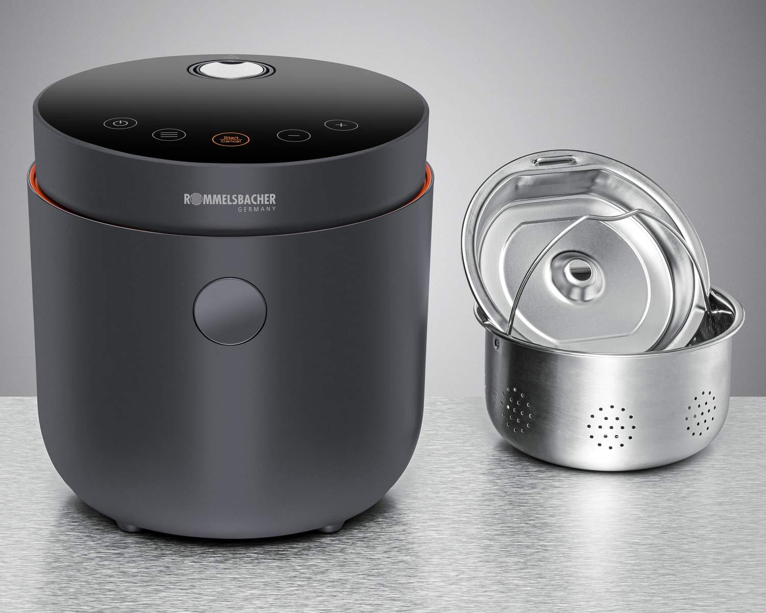Rommelsbacher Multi Reisikeetja MRK 500 – 6 programmi (Valge riis, Täisterariis, Low Carb, Supp, Piimariis, Soojendamine), Cool-Touch korpus, eemaldatav mittenakkuva kattega sisepott, 500 W – lisavaade