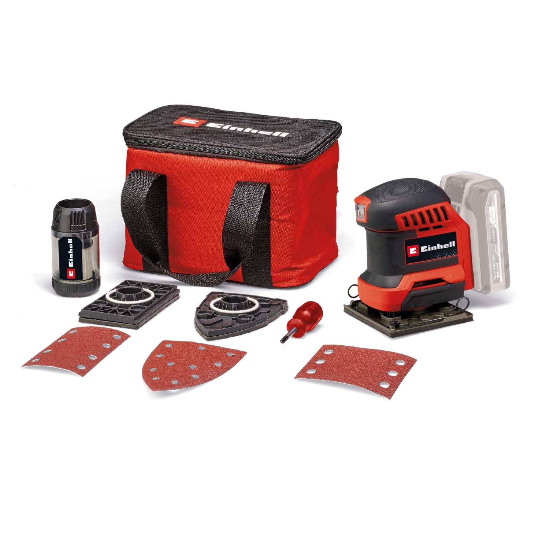 Einhell akuga vibratsioonilihvija TE-OS 18/113 3X Li-Solo Power X-Change (18 V, lihvija, 3 vahetatavat lihvplaati, 1,8 mm võnkeamplituud, tarvikud, ilma akuta)
