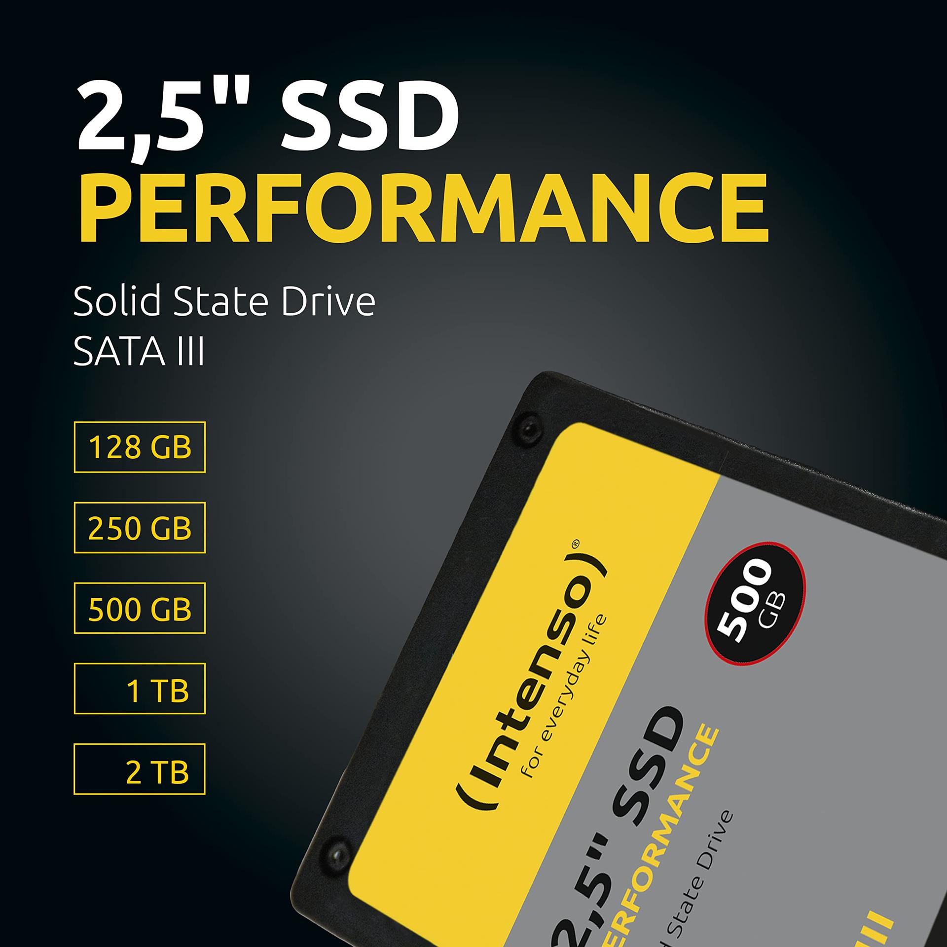 Intenso 2,5″ SSD SATA III Performance, 2 TB, 550 MB/s, Must – pakend ja tarvikud