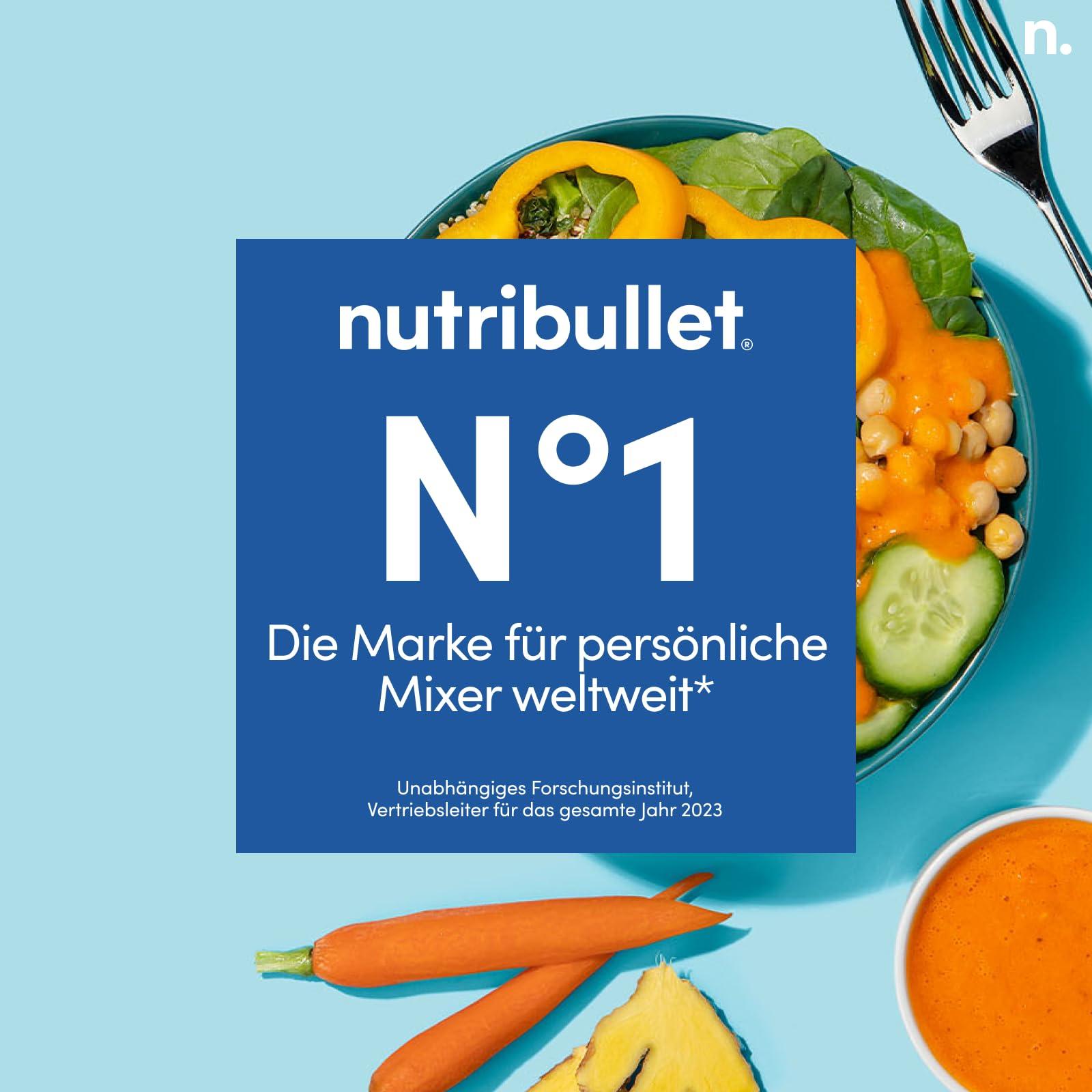 nutribullet isiklik blender, kõige võimsam ühe portsjoni mikser, 1000 W vaikse mootoriga, 900 ml Tritan Renew tass, valgustatud puutetundlikud nupud, tumehall – pilt 7
