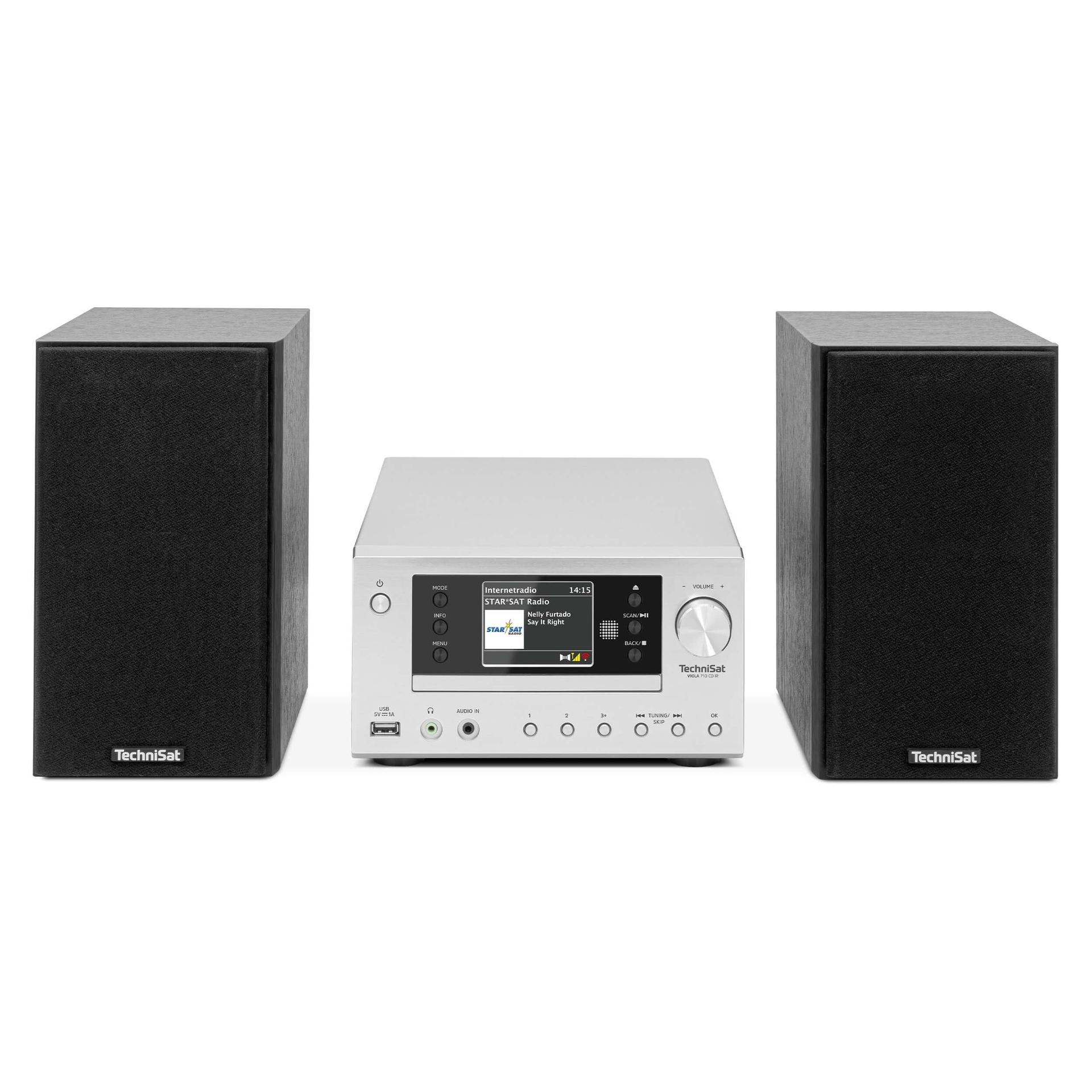 TechniSat VIOLA 710 CD IR – kompaktne Hi-Fi süsteem (Interneti-raadio, DAB+, FM, CD-mängija, Bluetooth, 2x 20W RMS stereokõlarid, kõrvaklapiühendus, äratuskell, unetaimer, kaugjuhtimispult)