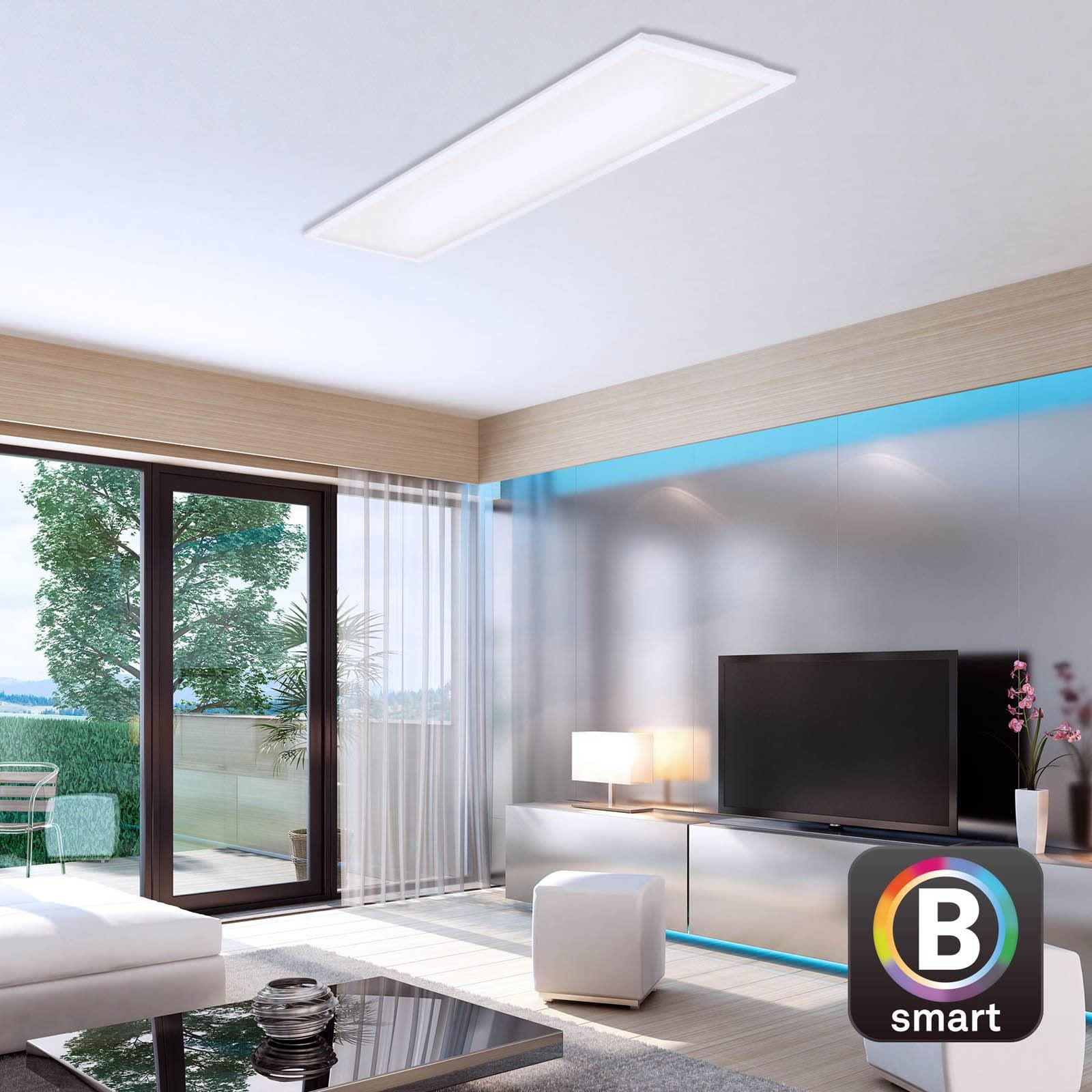 BRILONER – Nutikas LED laelamp, töötab Alexaga, reguleeritav soojast külma valgeni, laevalgusti, elutoa- ja magamistoalamp, LED-paneel, 100x25x6,6 cm, valge – kasutusnäide