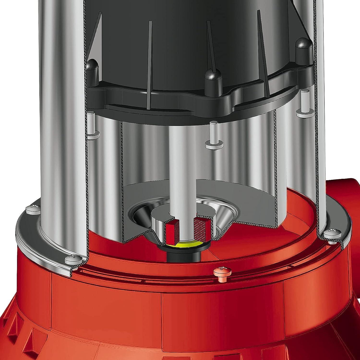 Einhelli mustaveepump GC-DP 1020 N (1000W, Ø20mm osakeste, 18 000L/h voolukiirus, ujuklüliti, kandesang, universaalühendustega) – detailne vaade