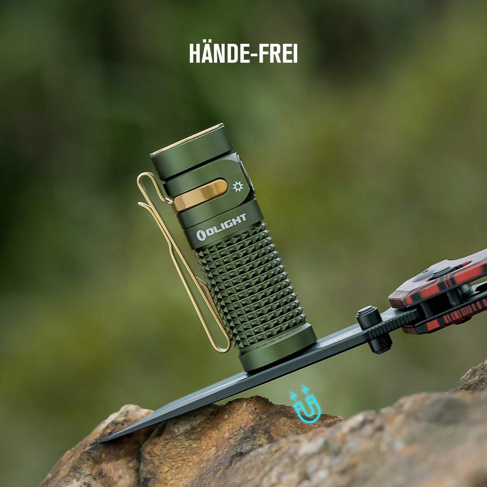 OLIGHT Baton 4 LED taskulamp – väike, kuid võimas, kuni 1300 luumenit, 170 meetrit valgustuskaugust, superere mini käsilamp 6 režiimiga, 30-päevane tööaeg, IPX8 veekindel igapäevaseks kasutamiseks, OD roheline – pilt 6