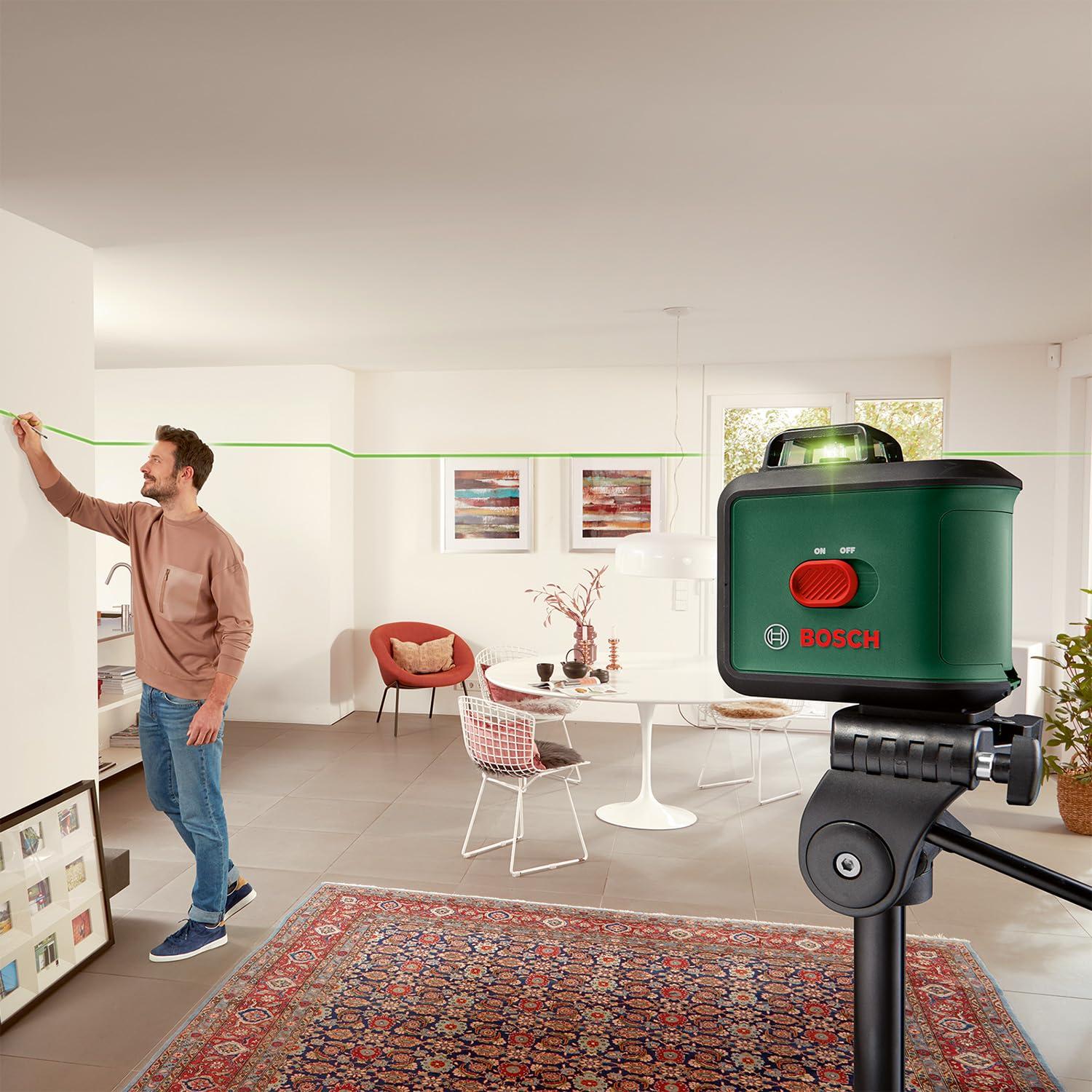 Bosch ristjoonlaser UniversalLevel 360 koos universaalklambri MM 3 ja premium-statiiviga TT 150 (vertikaalsed + horisontaalsed laserjooned, 360° joondamiseks terves ruumis, karbis) – lisavaade