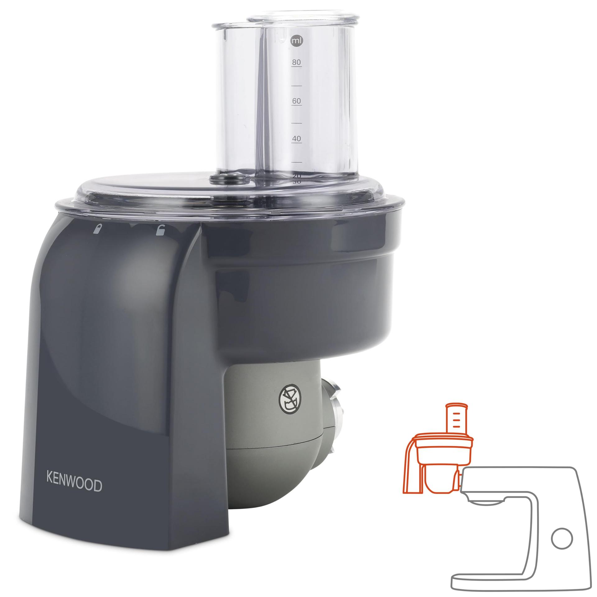 Kenwood KAX400PL kuubikutelõikur – lisavarustus Kenwood köögimasinatele, sobib kõikidele Chef mudelitele, hall