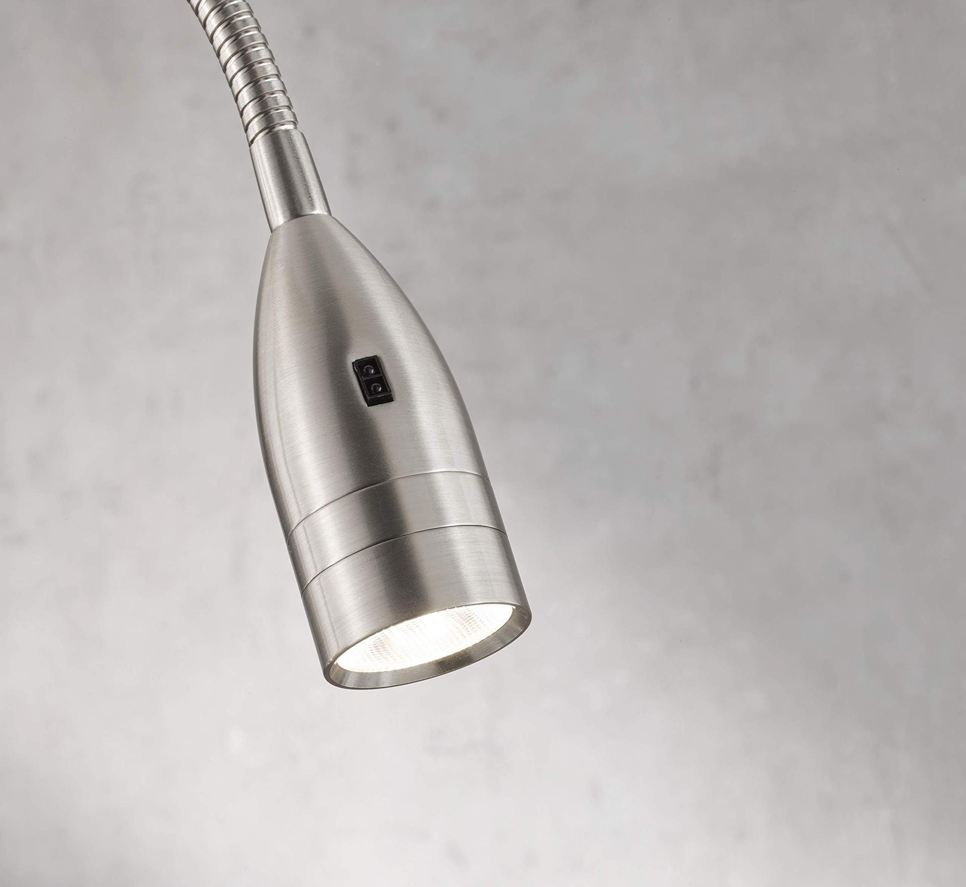 Fischer & Honsel | Voodi valgusti Flex, Sten | žestijuhtimisega hämardatav | 1x LED 5 vatti, 3000 Kelvinit, 420 luumenit | EEK: G | 30702, Hõbedane – pakend ja tarvikud