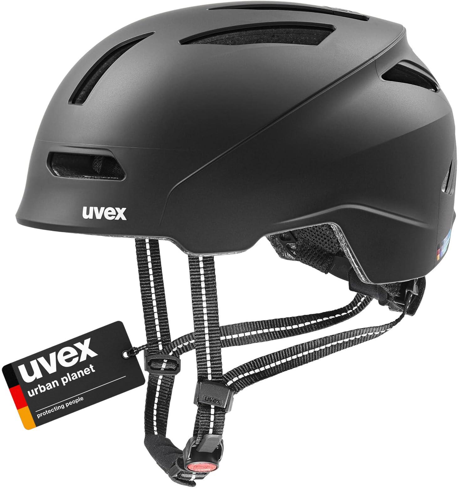 uvex urban planet – keskkonnasõbralik jalgrattakiiver naistele ja meestele – individuaalne suuruse kohandamine – taaskasutatud materjalidest – must matt – 58-61 cm