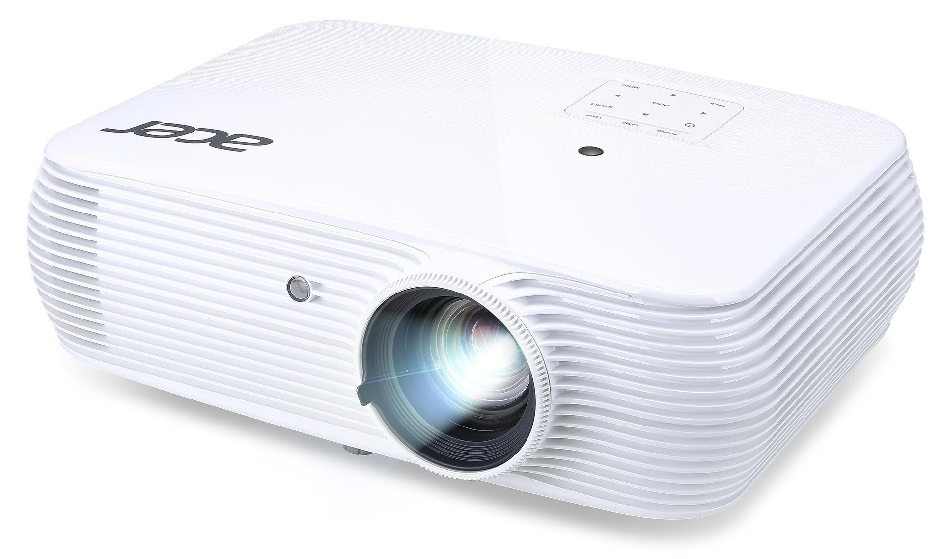 Acer P5535 DLP projektor (Full HD 1920 x 1080 pikslit, 4500 ANSI luumenit, 20 000:1 kontrastsuhe, 3D, Keystone, 16 W kõlar, HDMI (HDCP), HDMI (MHL ja HDCP)) valge, ärikasutus / haridus – pakend ja tarvikud