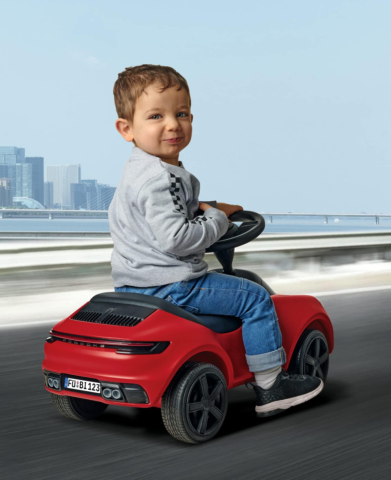 BIG – Baby Porsche 911 – Kujundatud Porsche Design Studios poolt, laiade vaiksete rehvide ja hea haarduvusega rooliga, lükatav auto, lastele alates 18. elukuust, punane – pilt 9