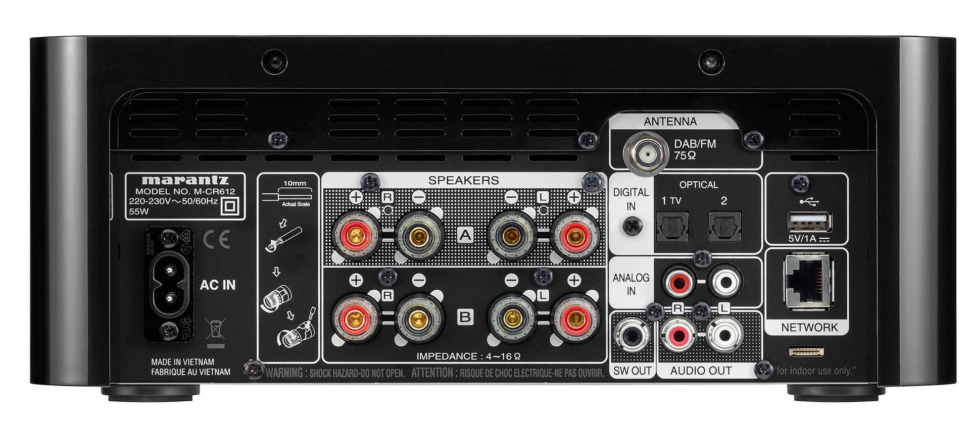 Marantz Melody X (M-CR612) HiFi süsteem, CD-mängija, DAB+ raadio, muusika voogedastus, HEOS Multiroom, Bluetooth & AirPlay 2, Alexa ühilduvus, 2 optilist TV-sisendit – pakend ja tarvikud