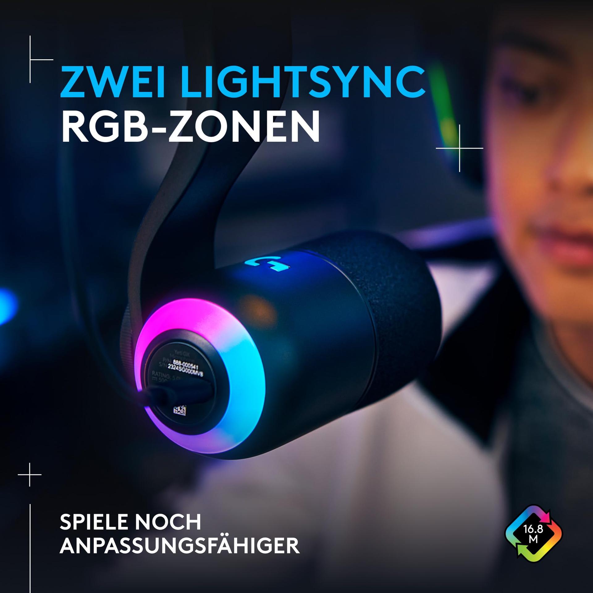 Logitech G Yeti GX dünaamiline RGB-mängumikrofon LIGHTSYNC-iga, USB-mikrofon voogedastuseks, superkardioidne suundvus, USB-plug-and-play PC/Mac – Must – pakend ja tarvikud