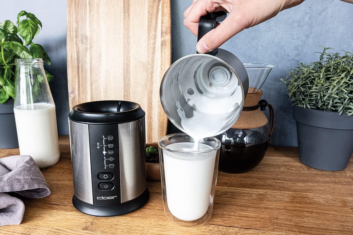 Cloer 7789 induktsioonpiimavahusti, 600ml piimavaht 450ml piimast, 500ml kuuma šokolaadi, 800ml anum, magnetiline vahustamispool, roostevabast terasest kann, nõudepesumasinas pestav – pilt 6
