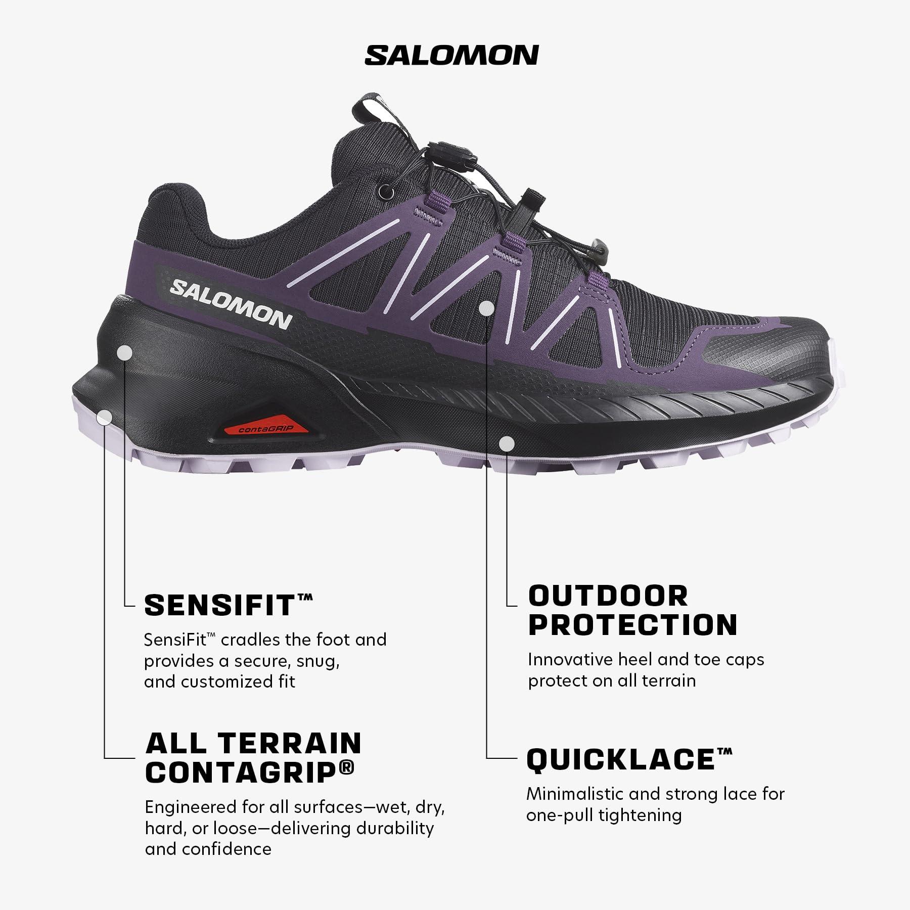 Salomon Speedcross Peak naiste trail-jooksujalatsid, välistingimustele valmis, maastikukaitse ja aktiivne haarduvus, must, 39 1/3 – detailne vaade
