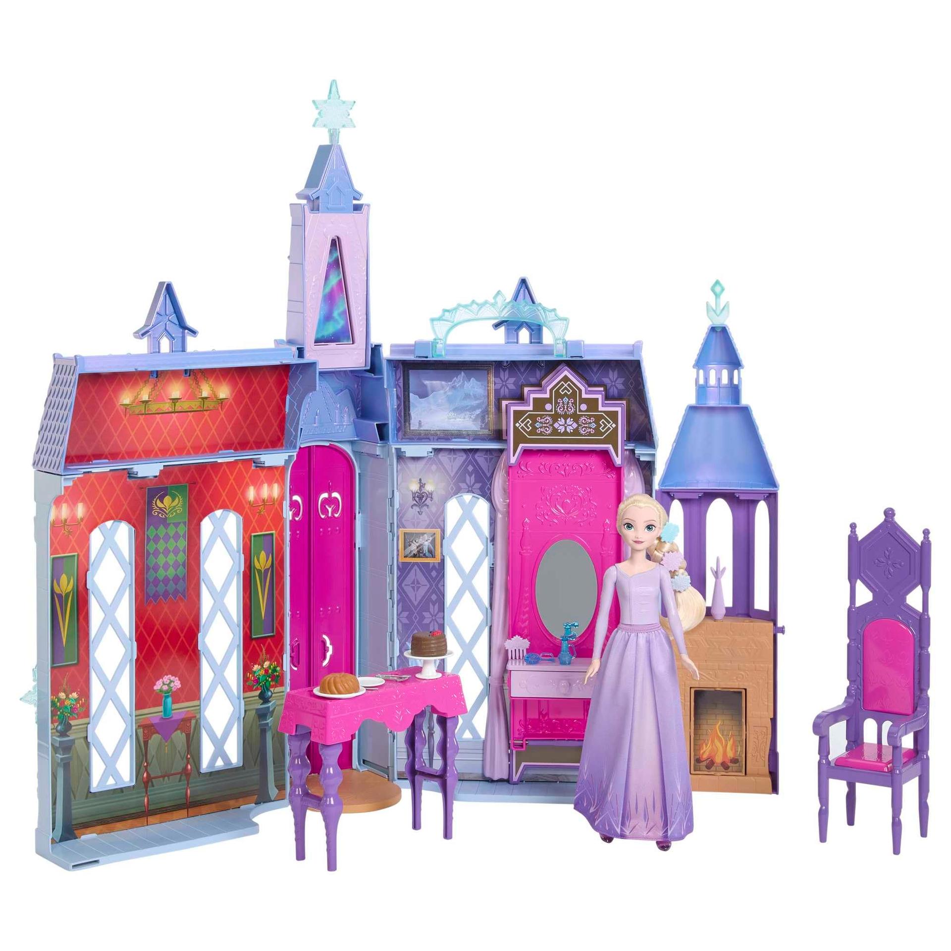 Mattel Disney Lumekuninganna – Arendelle’i lossi nukumaja (60 cm+) koos Elsa-nuku, 4 mängualaga ja 15 mööbli- ja tarvikuelemendiga Disney Lumekuninganna II filmist, HLW61 – pilt 7