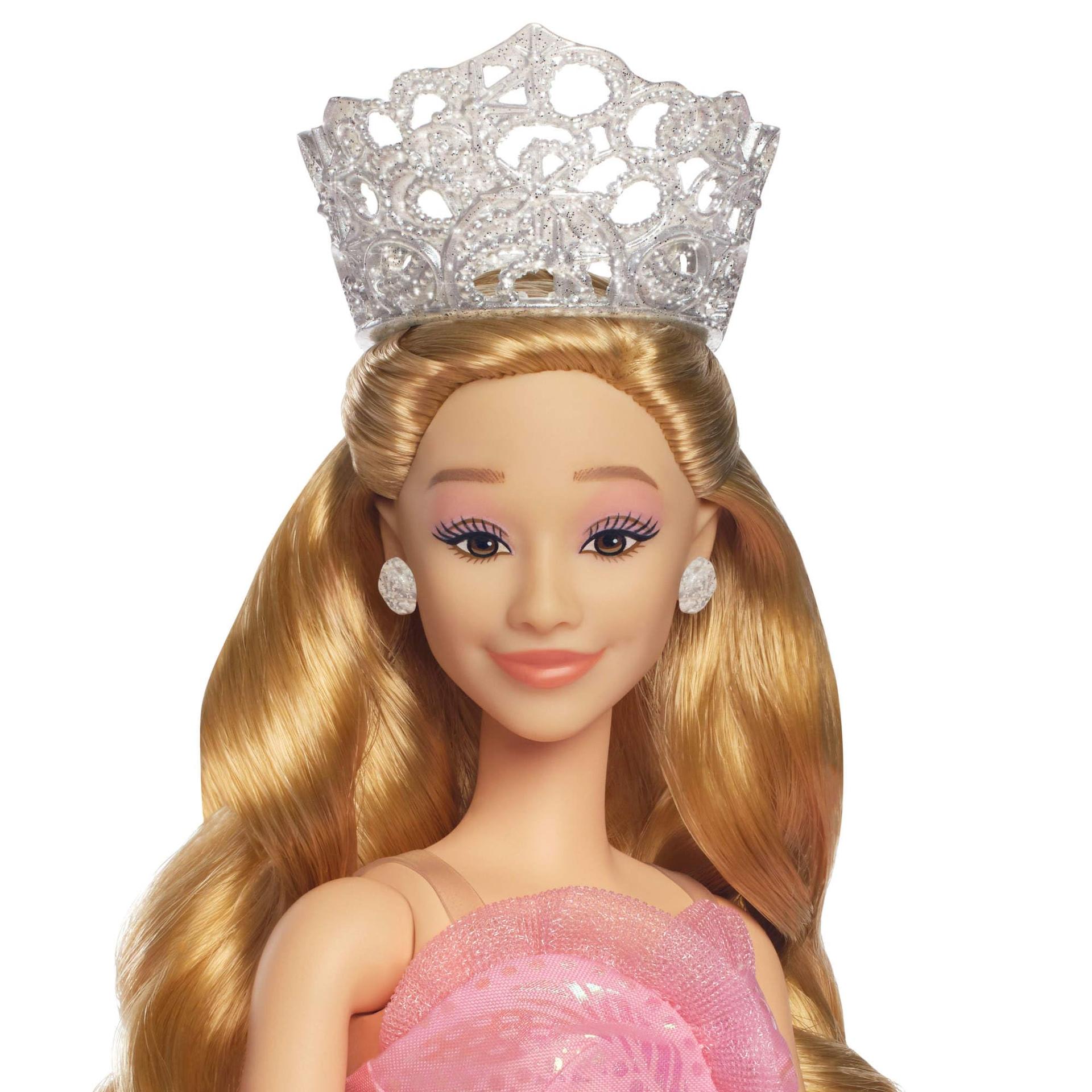 Mattel Wicked Glinda luksuslik moe-nukk ja aksessuaarid, sealhulgas kroon ja sau, filmist inspireeritud välimus, erinevad poosid võimalikud, HXY37 – pakend ja tarvikud