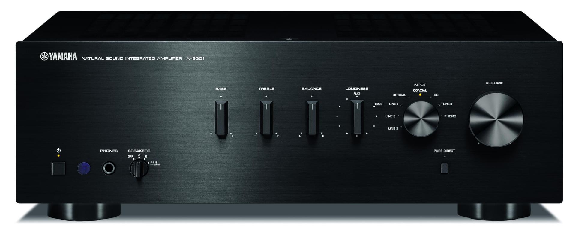 Yamaha A-S301 stereovõimendi D/A-muunduriga, must – pakend ja tarvikud