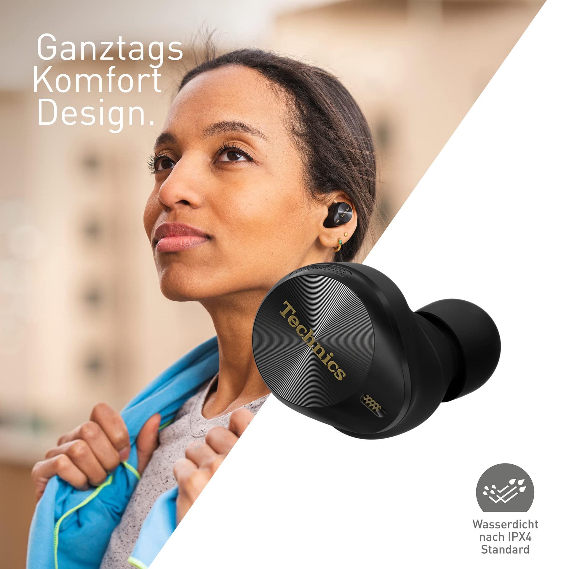 Technics EAH-AZ80E-K juhtmevabad kõrvaklapid mürasummutusega, MultiPoint Bluetooth 3 seadmele, mugavad in-ear klapid, juhtmevaba laadimine, must – pilt 9